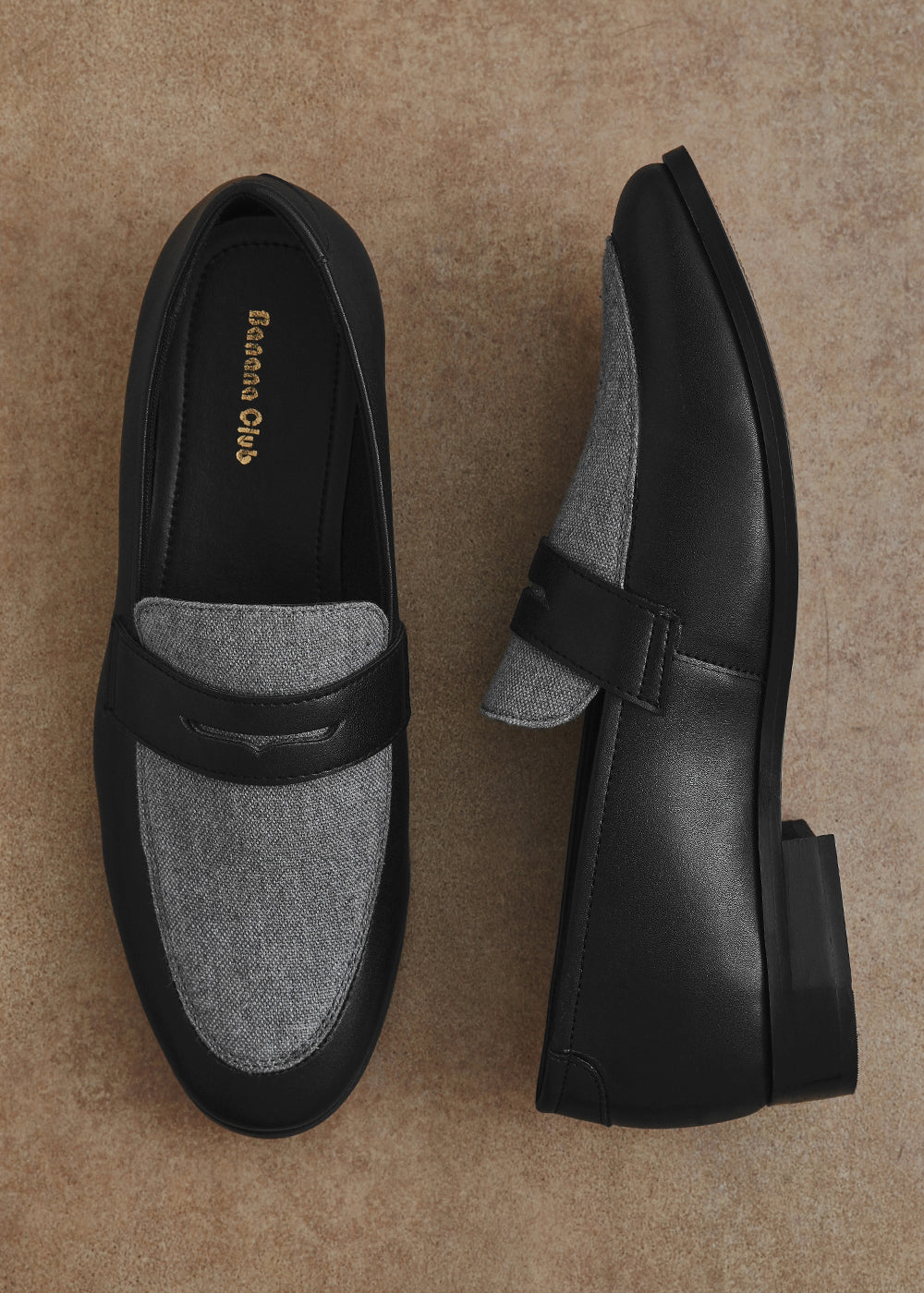 Black & Grey Dual-Tone Loafers