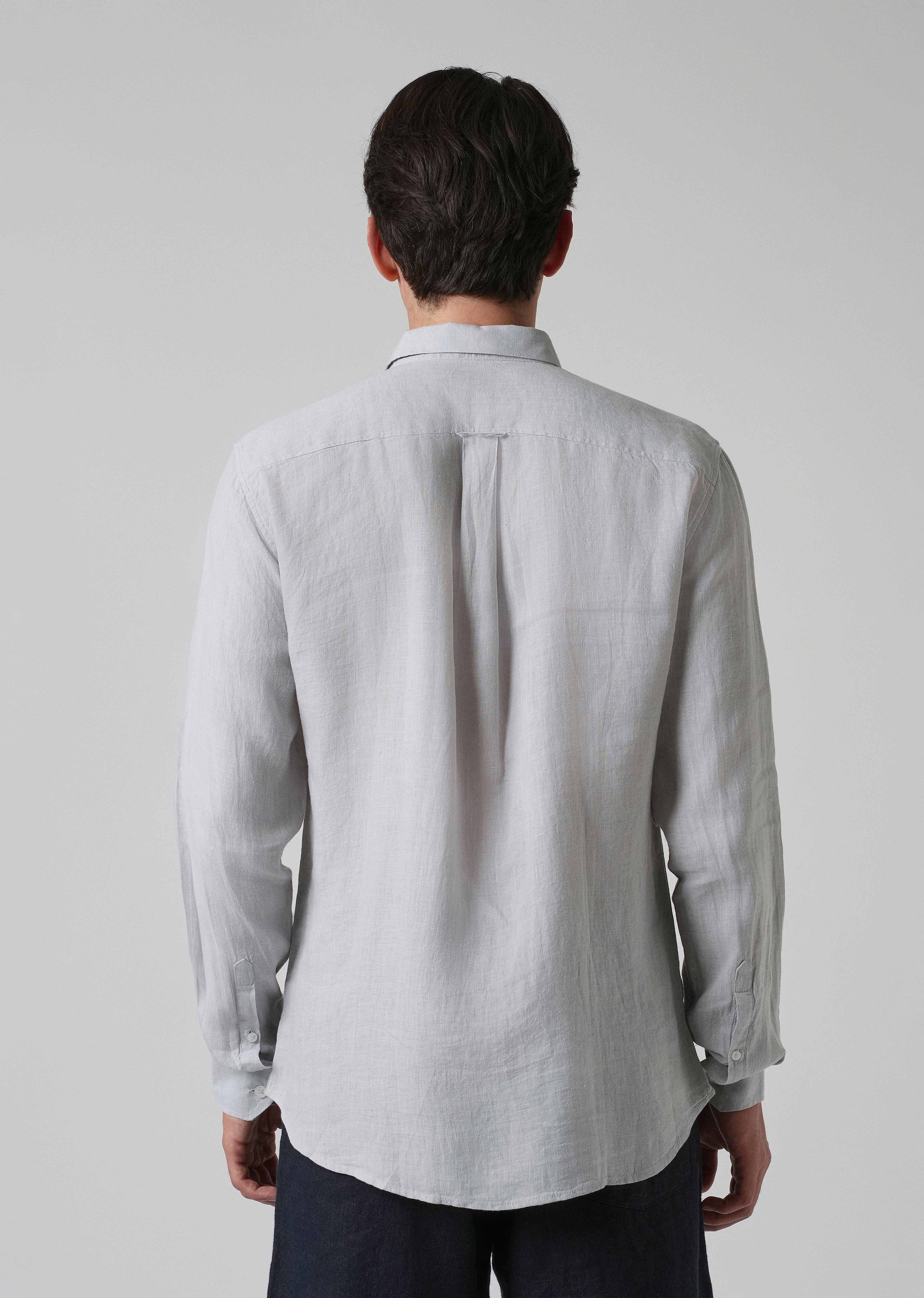 100% Pure Ash Grey Linen Shirt