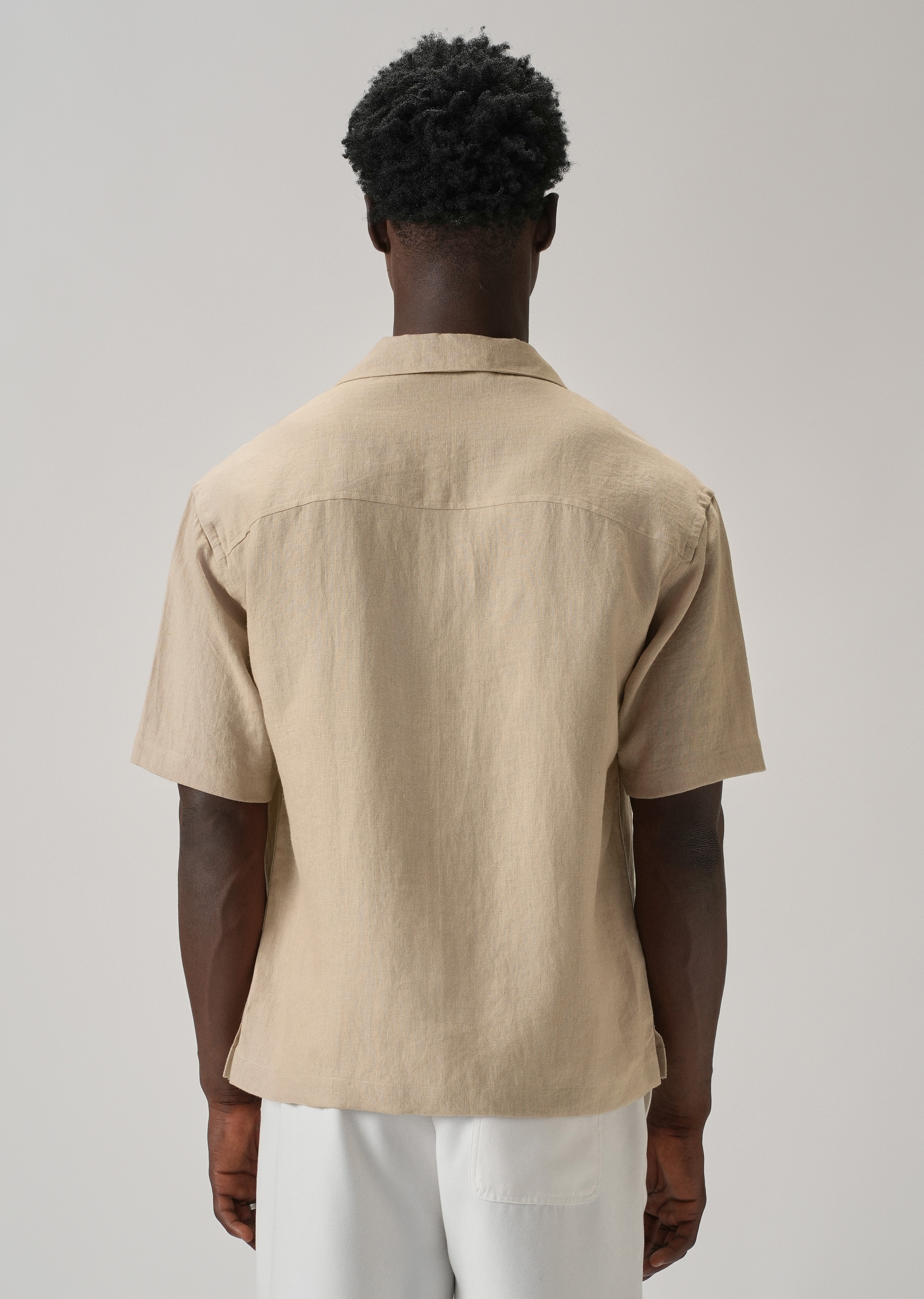 100% Pure Irish Tan Beige Linen Shirt