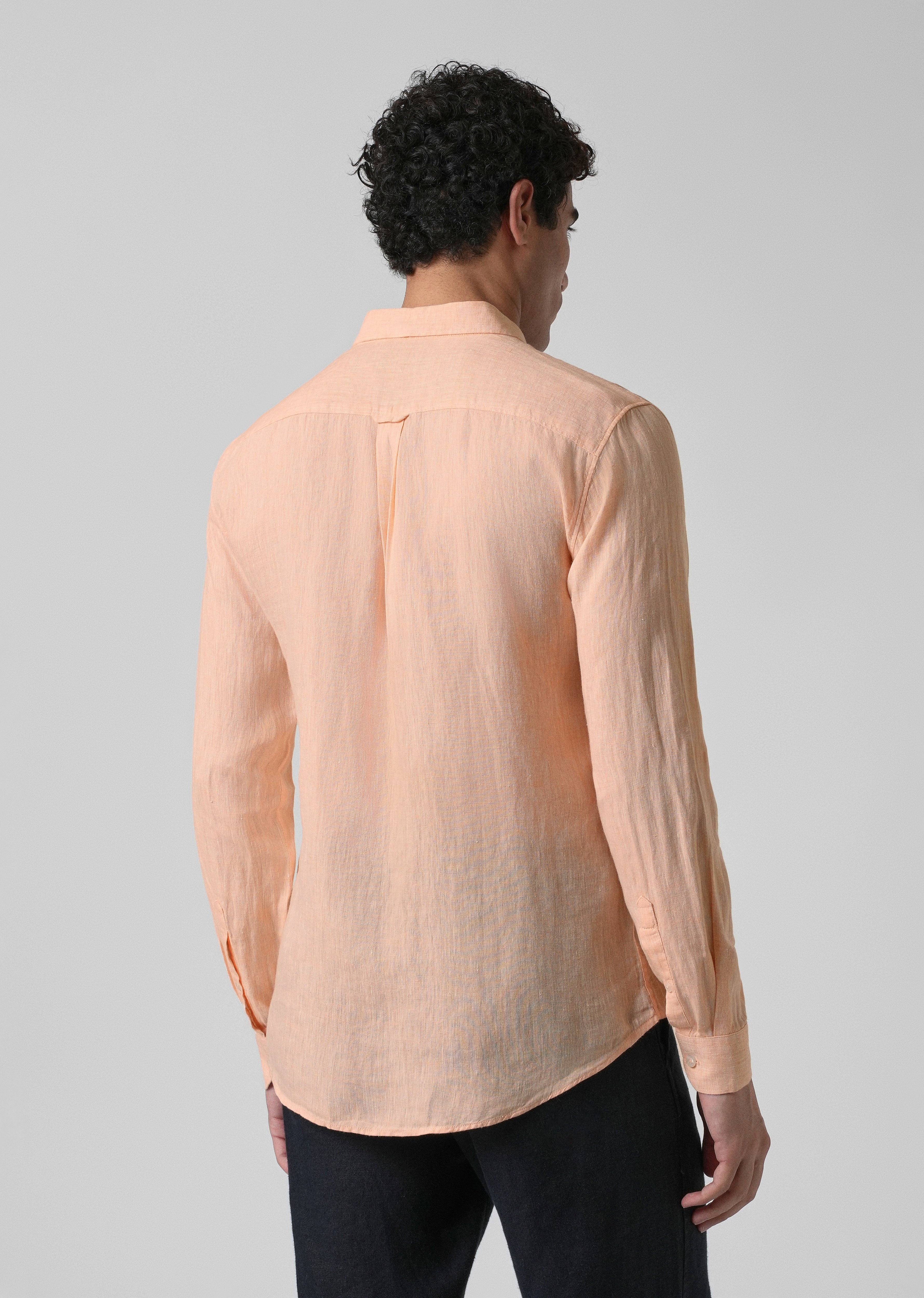 100% Pure Irish Dusky Orange Linen Shirt
