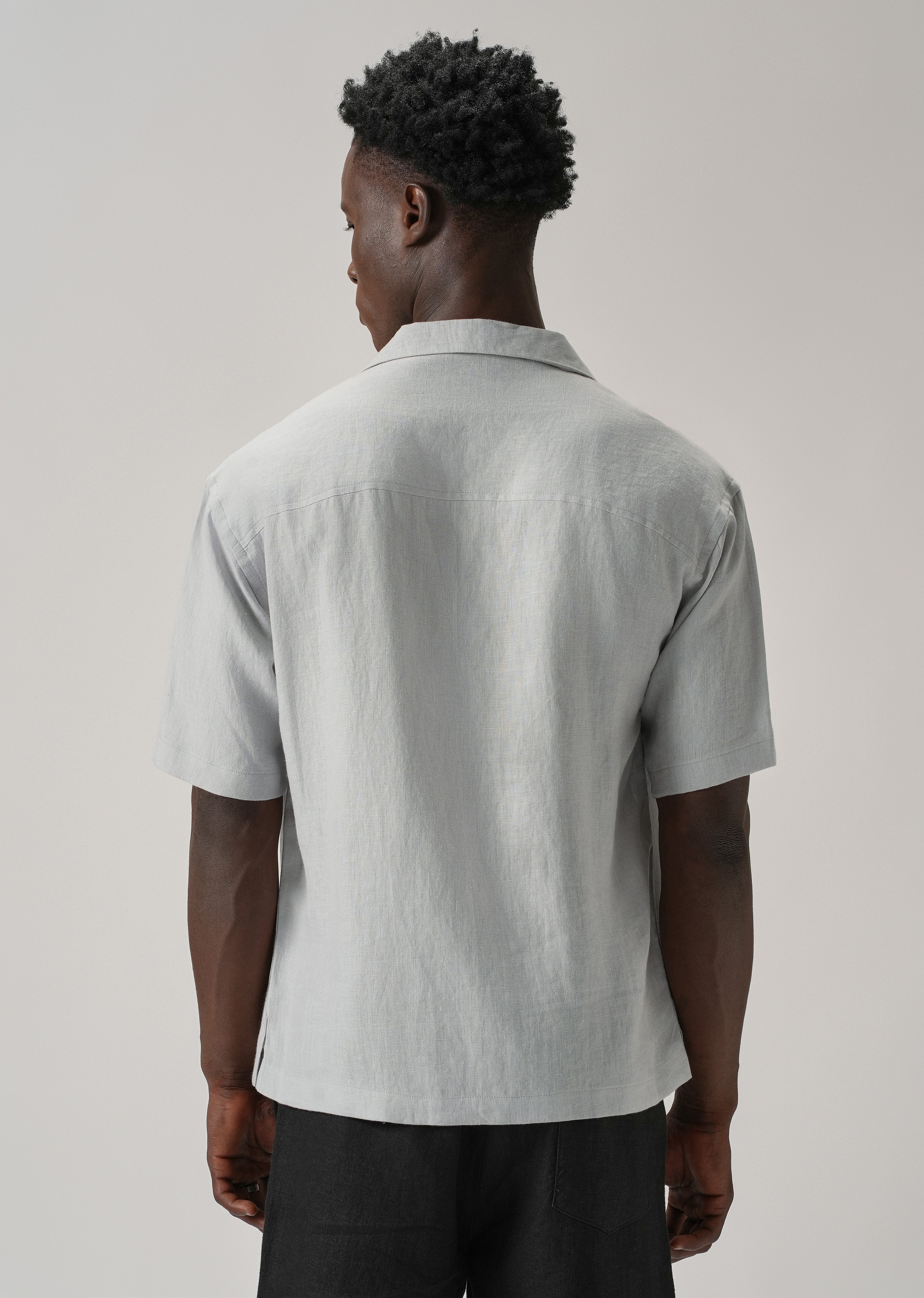 100% Pure Irish Grey Linen Shirt