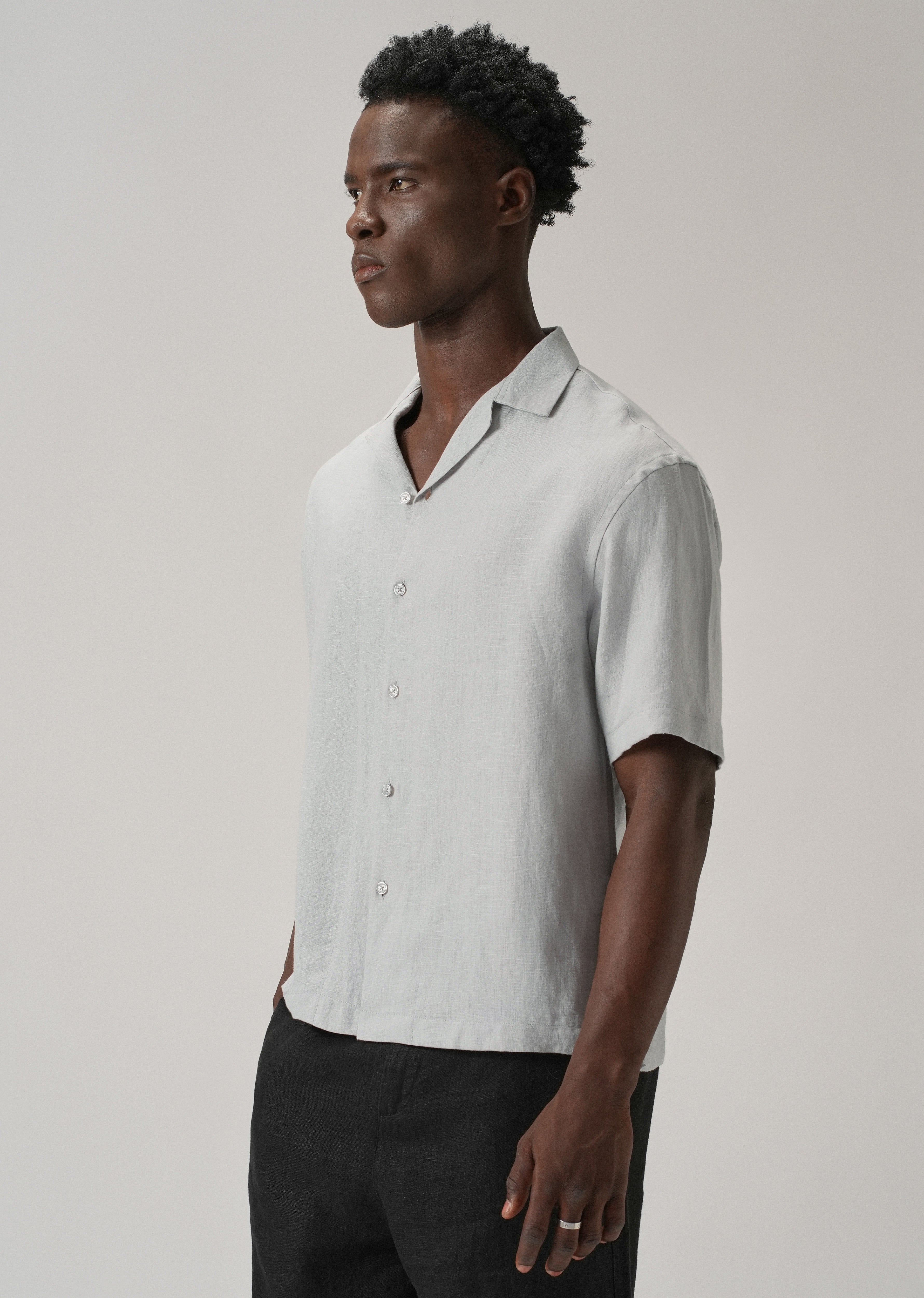 100% Pure Irish Grey Linen Shirt