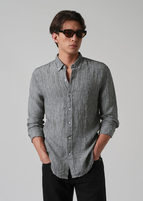 100% Pure Irish Gris Linen Shirt