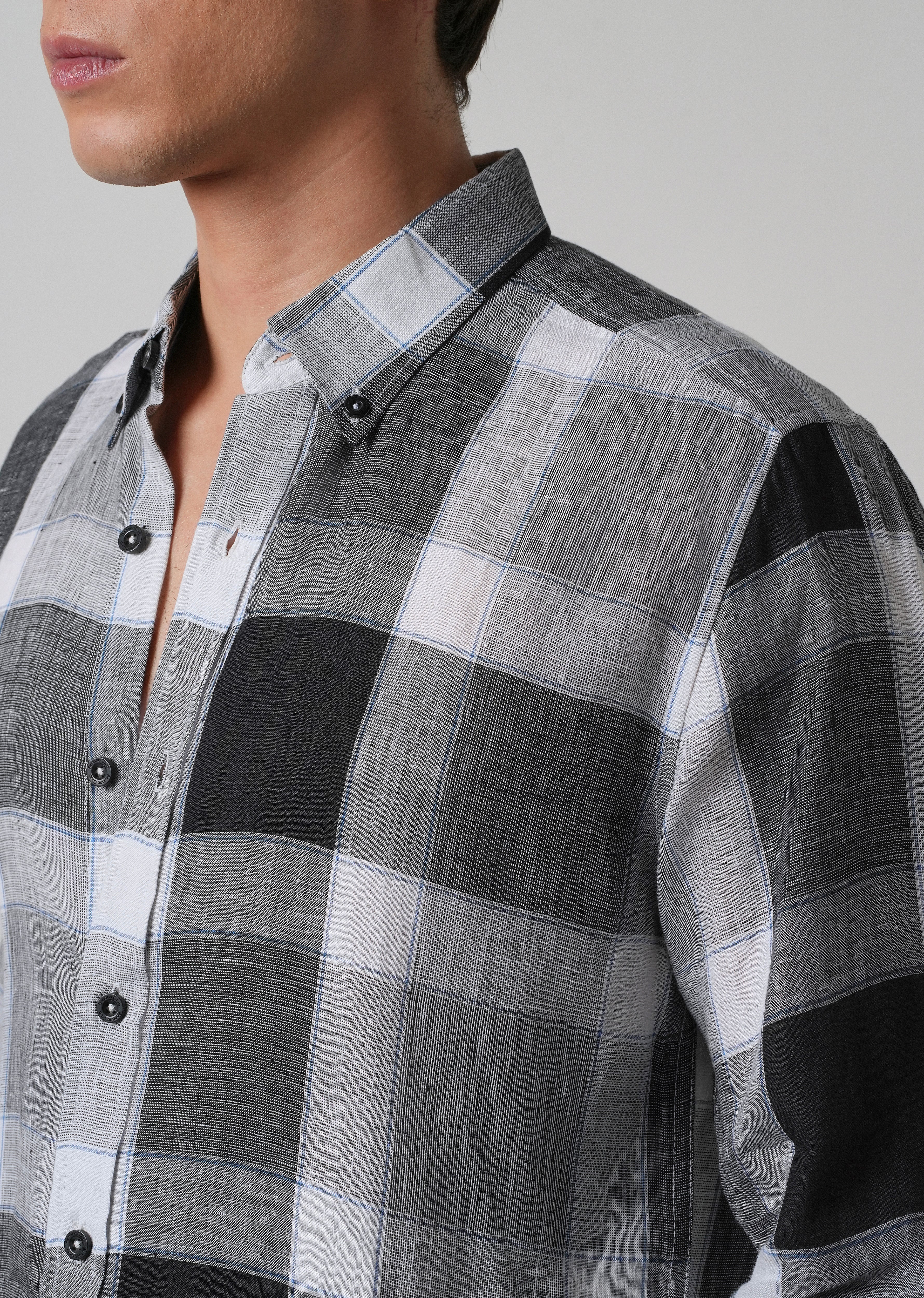 100% Pure Irish Linen Checks Shirt