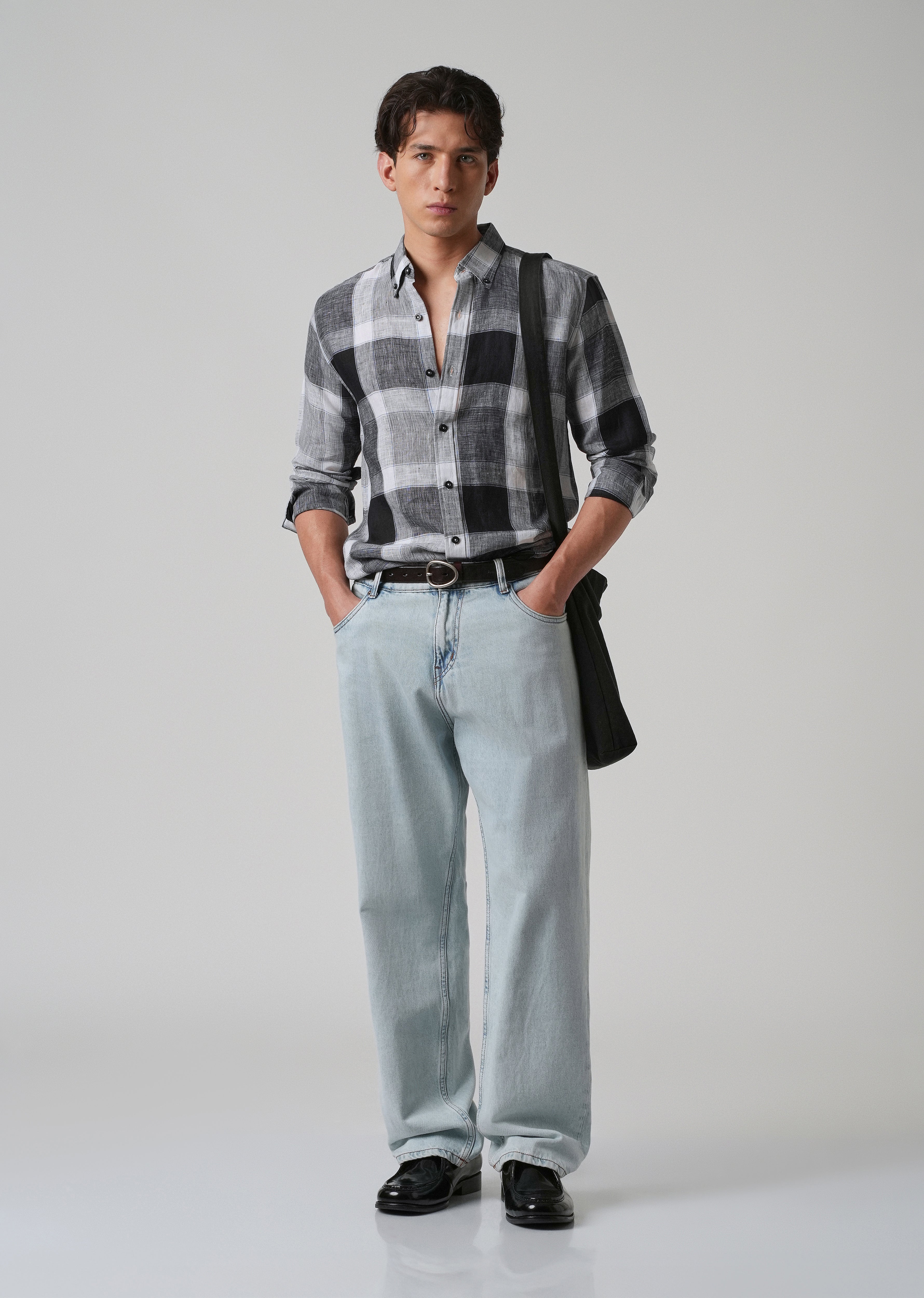 100% Pure Irish Linen Checks Shirt