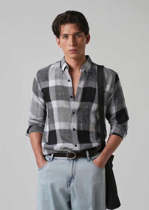 100% Pure Irish Linen Checks Shirt