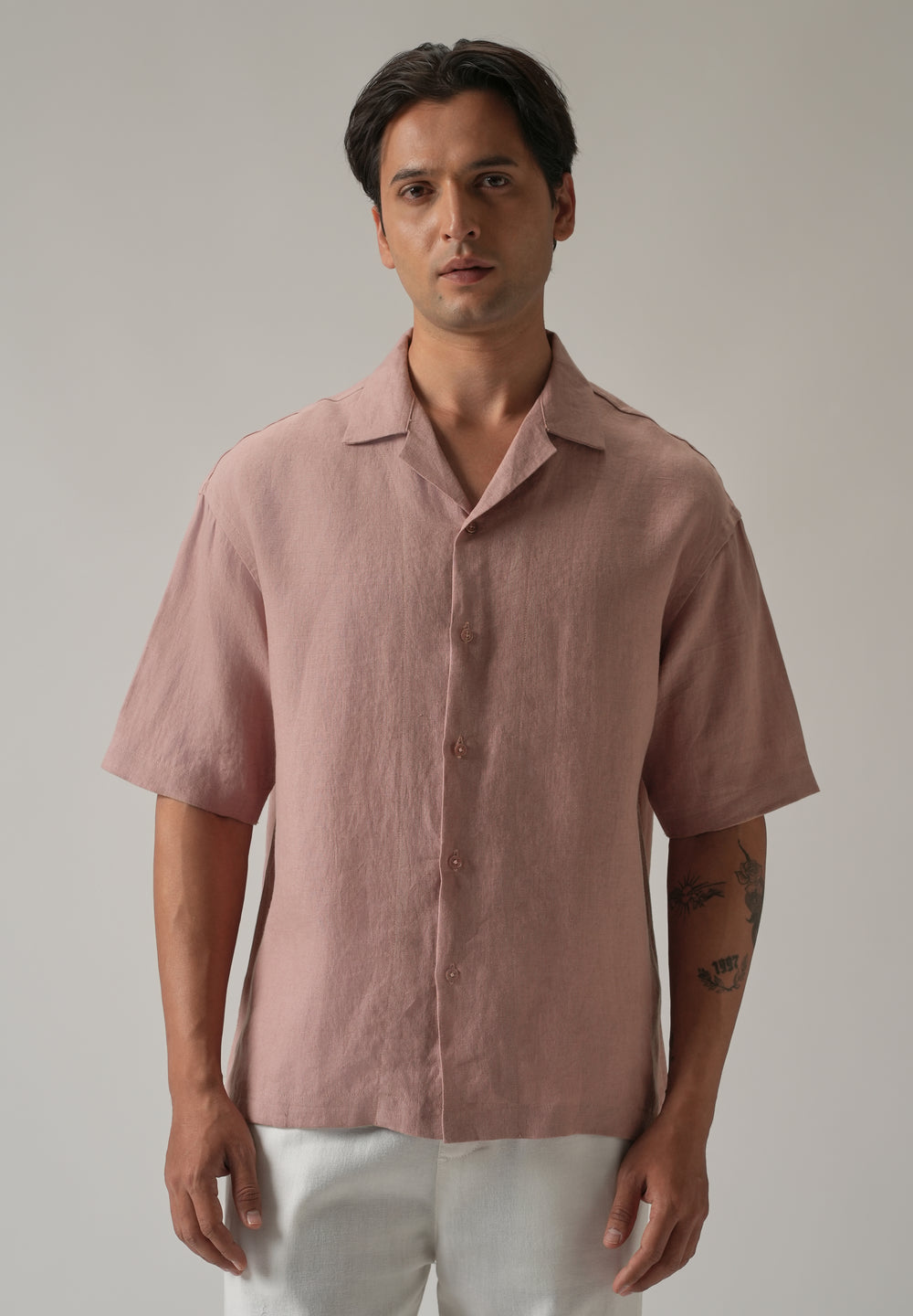 100% Pure Irish Pink Linen Shirt