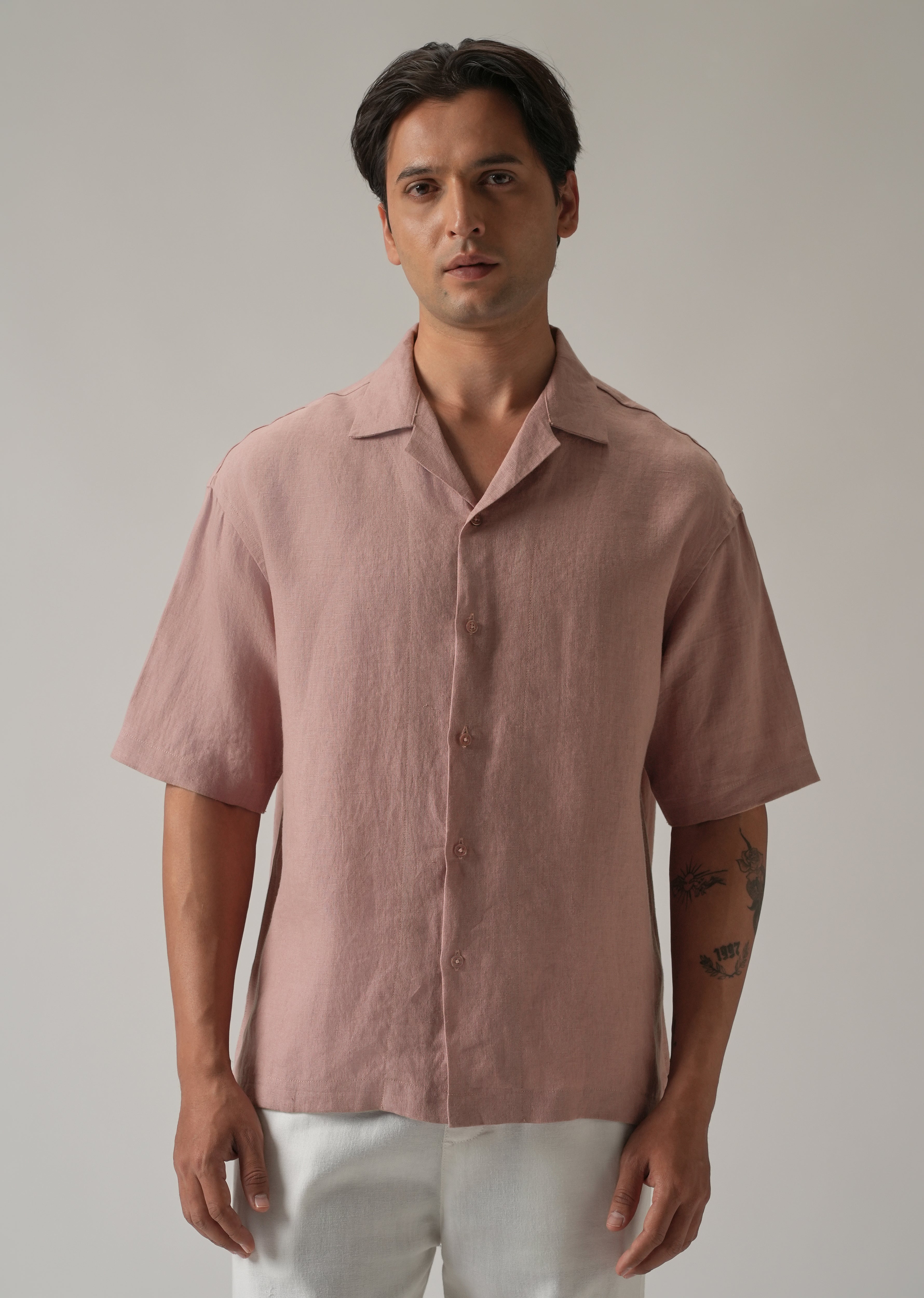 100% Pure Irish Pink Linen Shirt