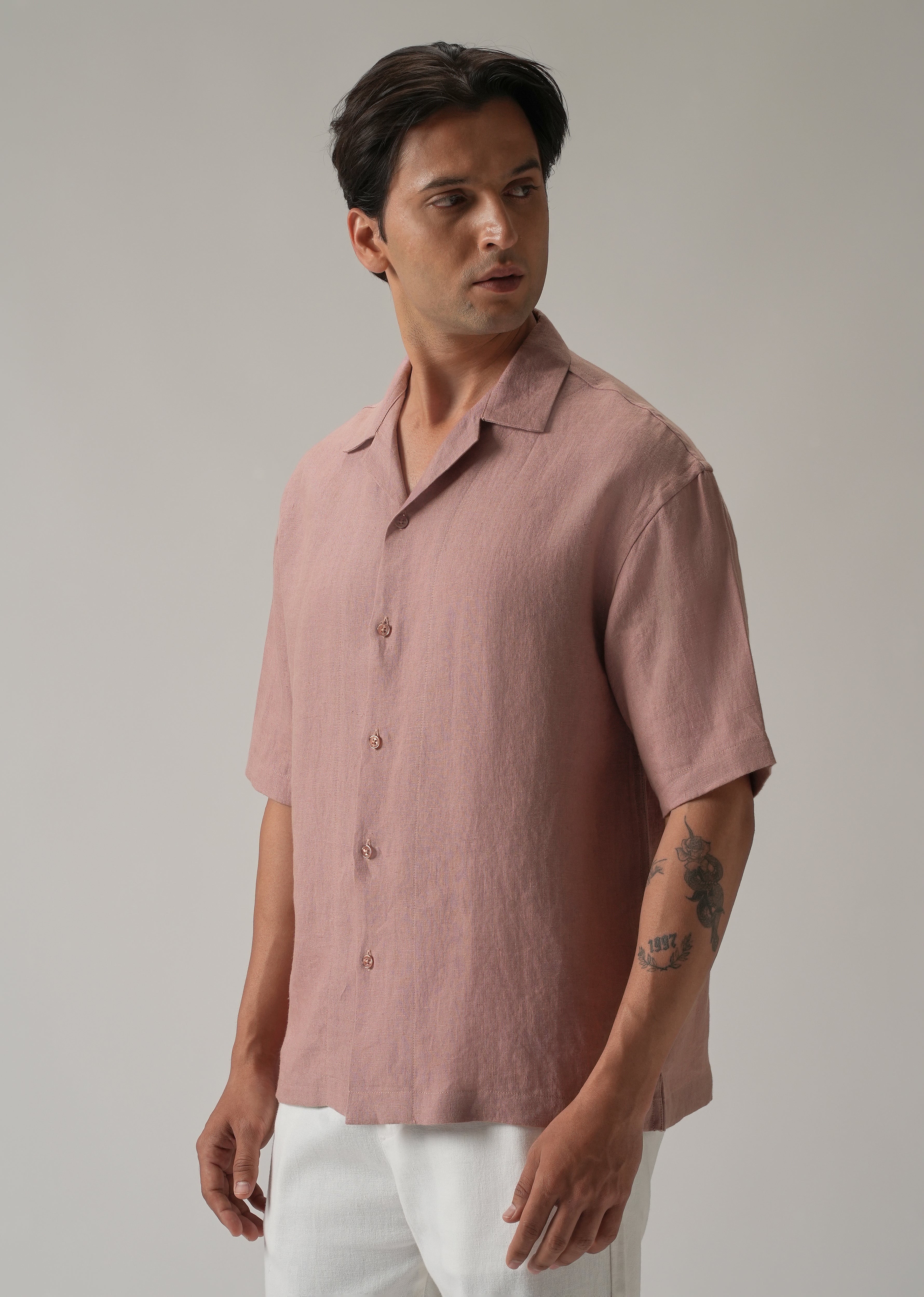 100% Pure Irish Pink Linen Shirt