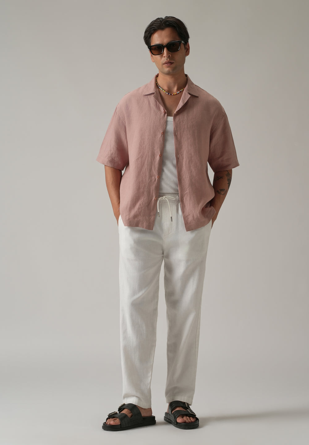 100% Pure Irish Pink Linen Shirt