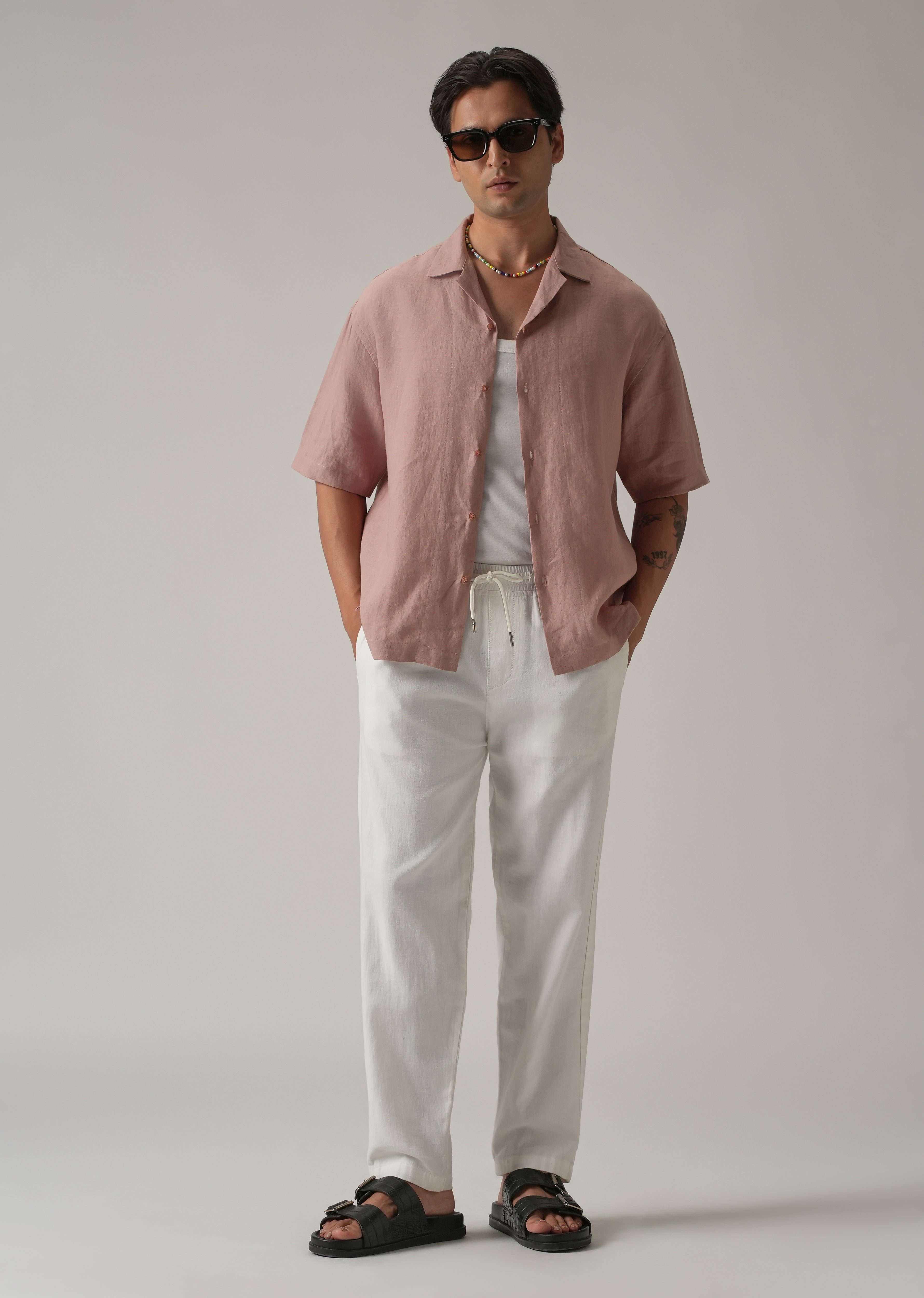 100% Pure Irish Pink Linen Shirt