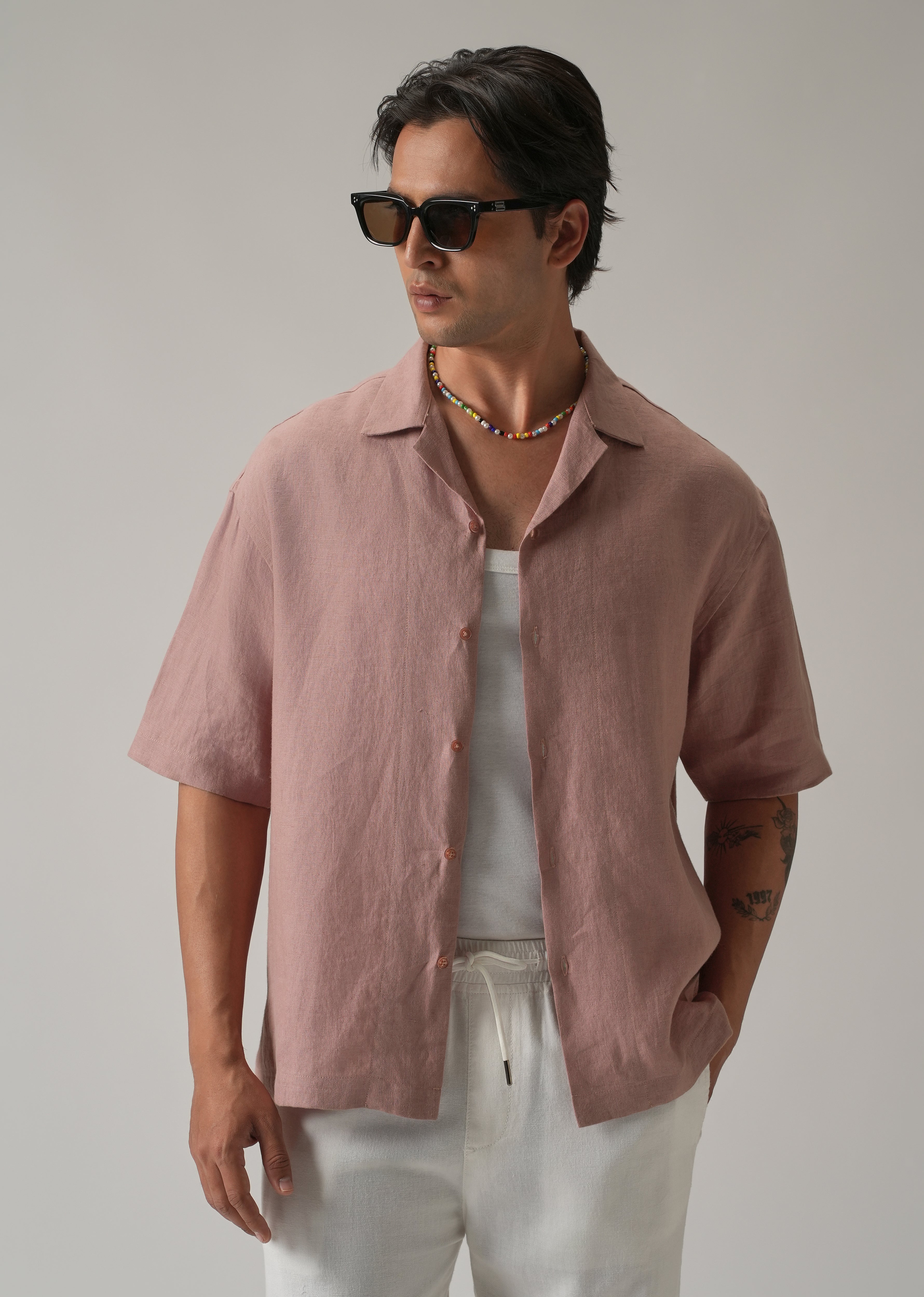 100% Pure Irish Pink Linen Shirt