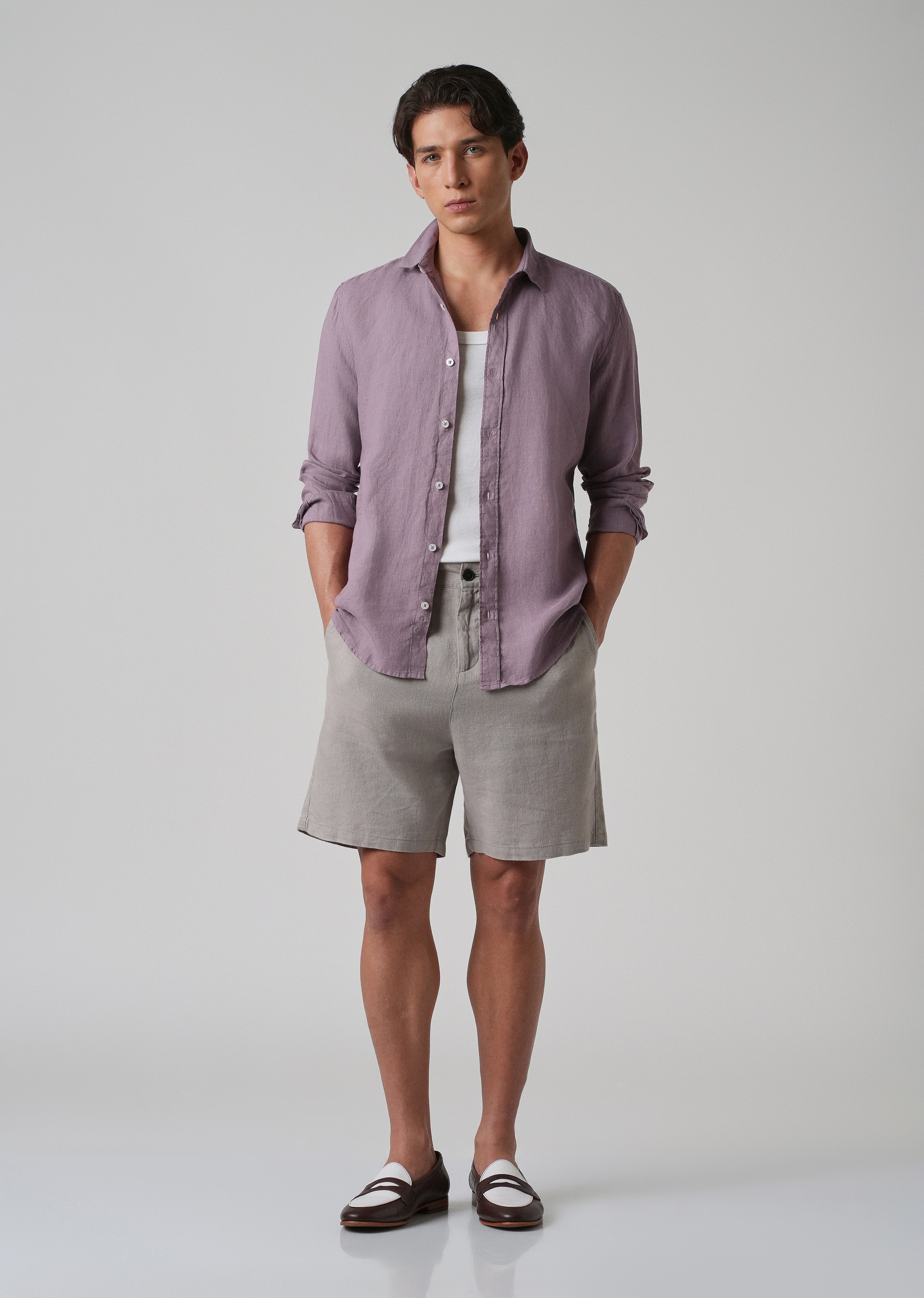 100% Pure Lavender Linen Shirt