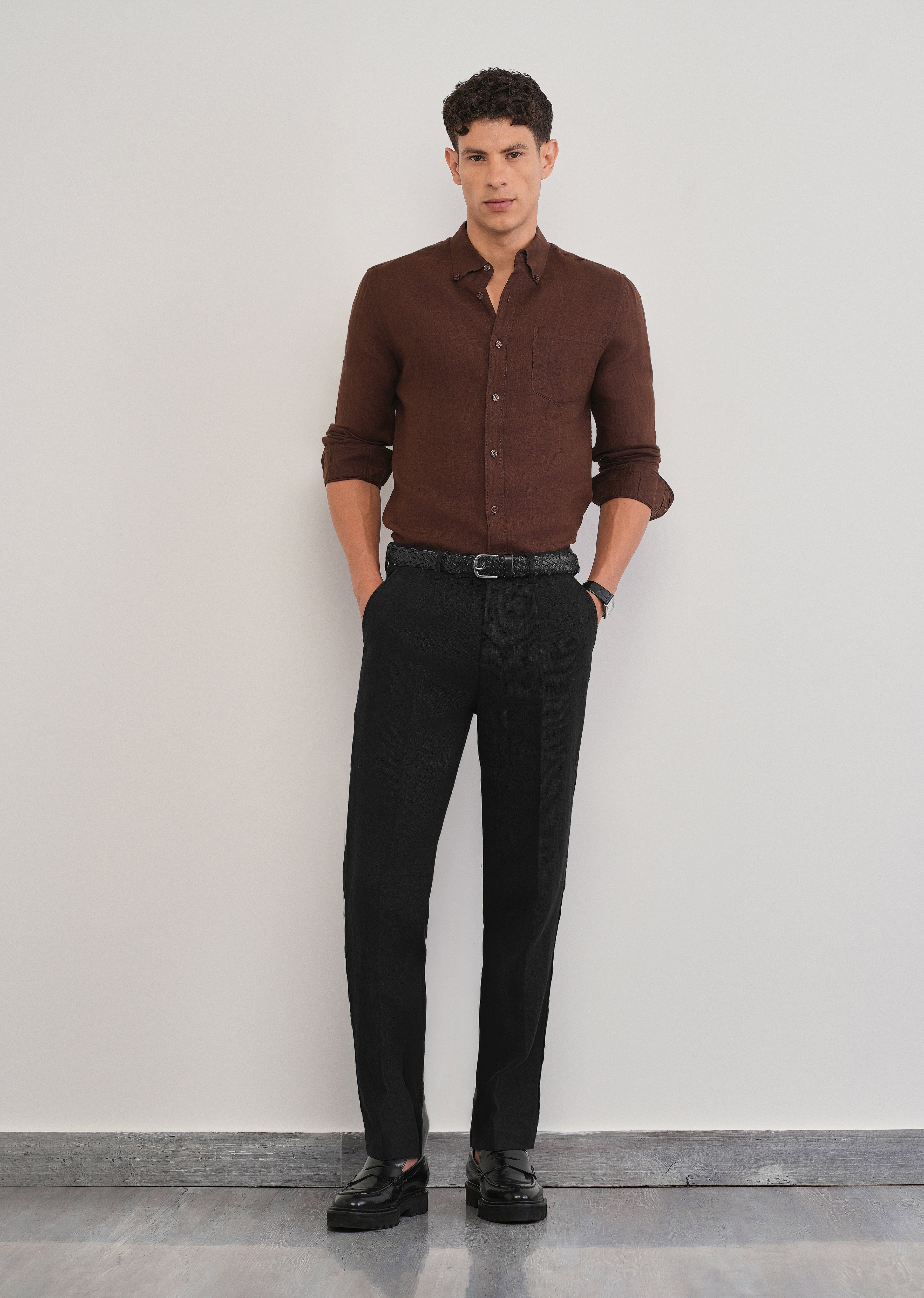 100% Pure Linen Black Pant