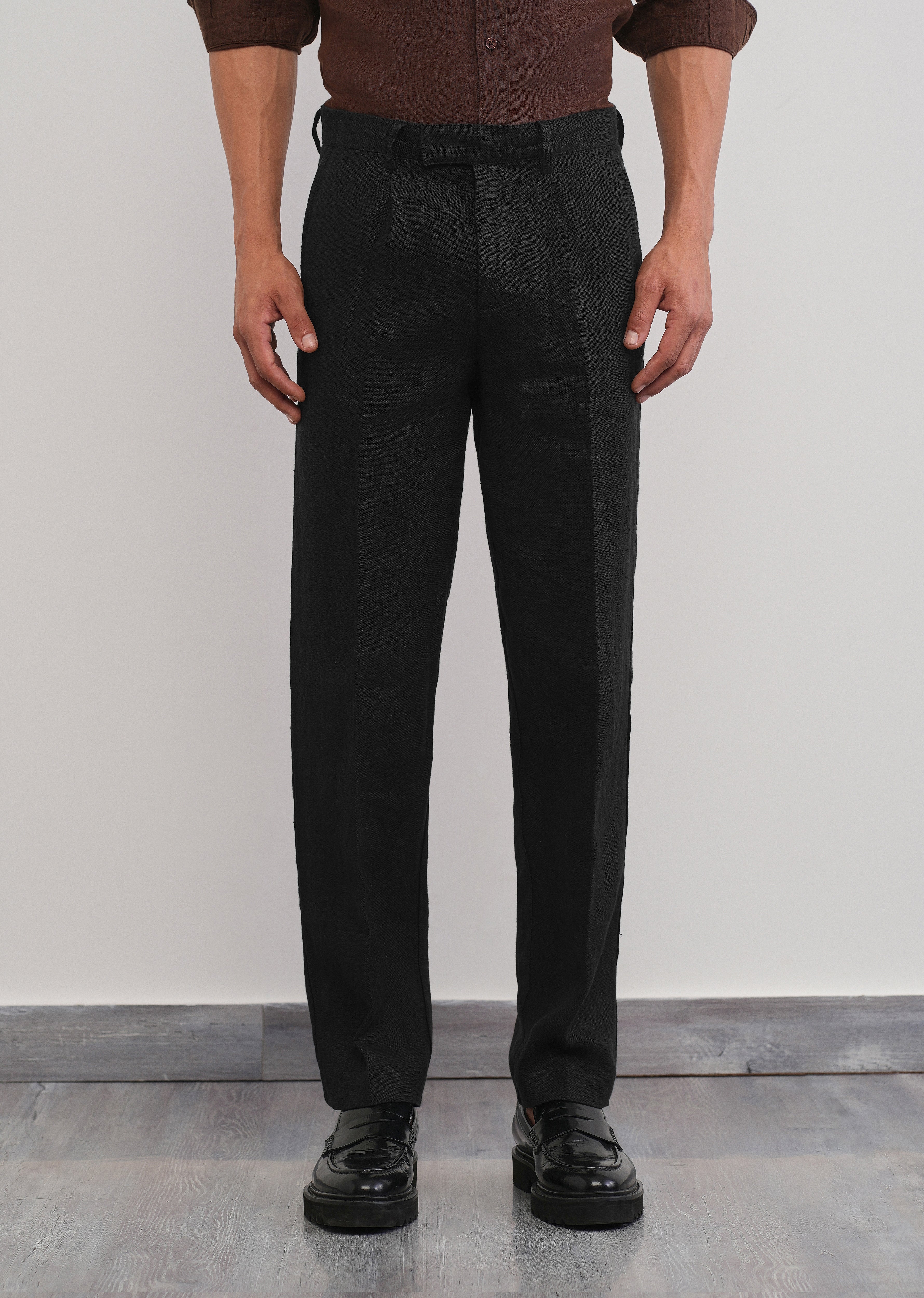100% Pure Linen Black Pant