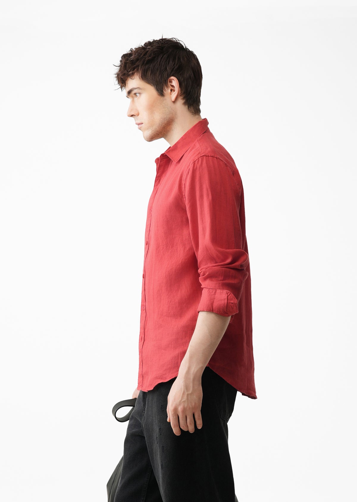 100% Pure Linen Brick Red Shirt