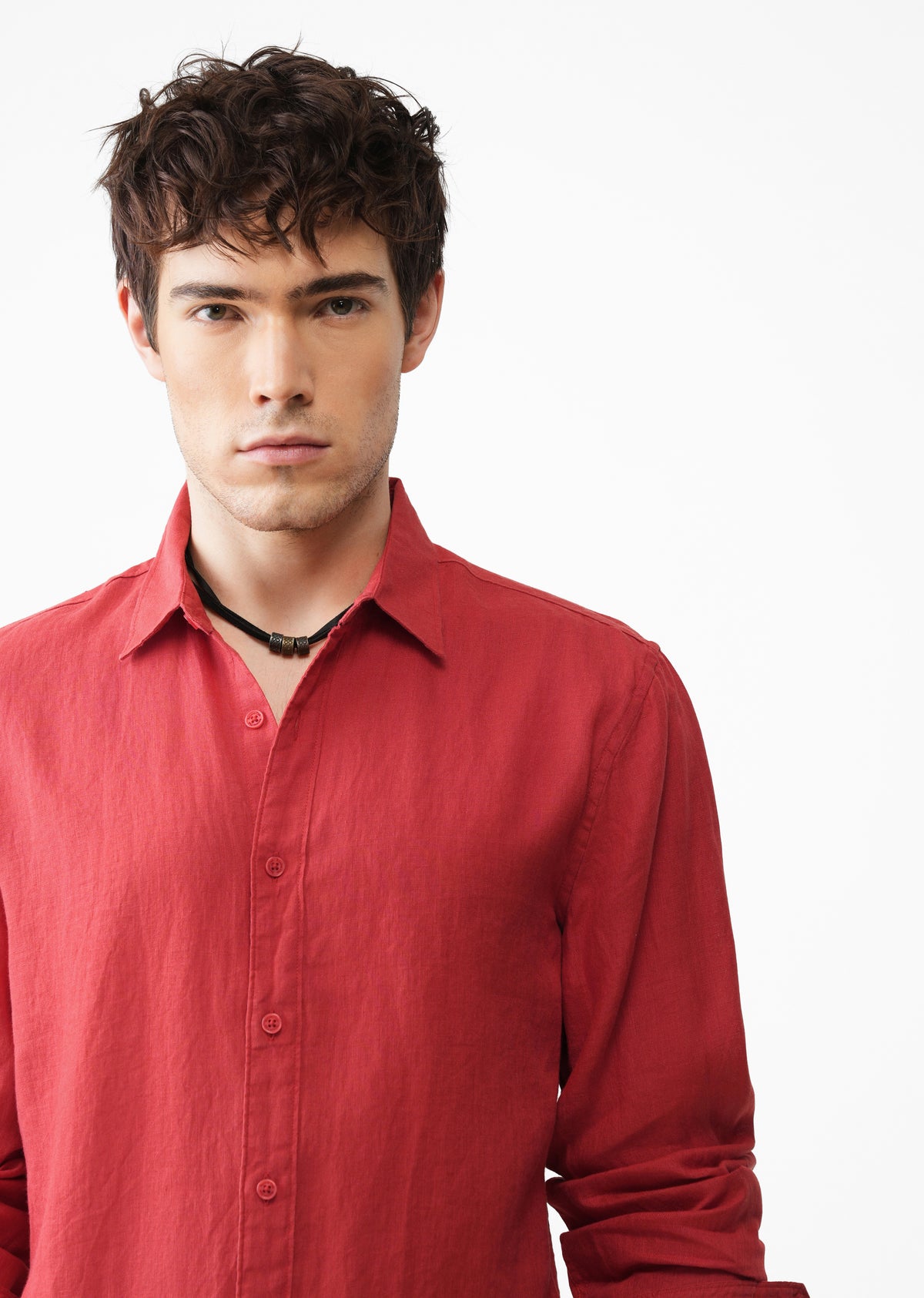 100% Pure Linen Brick Red Shirt
