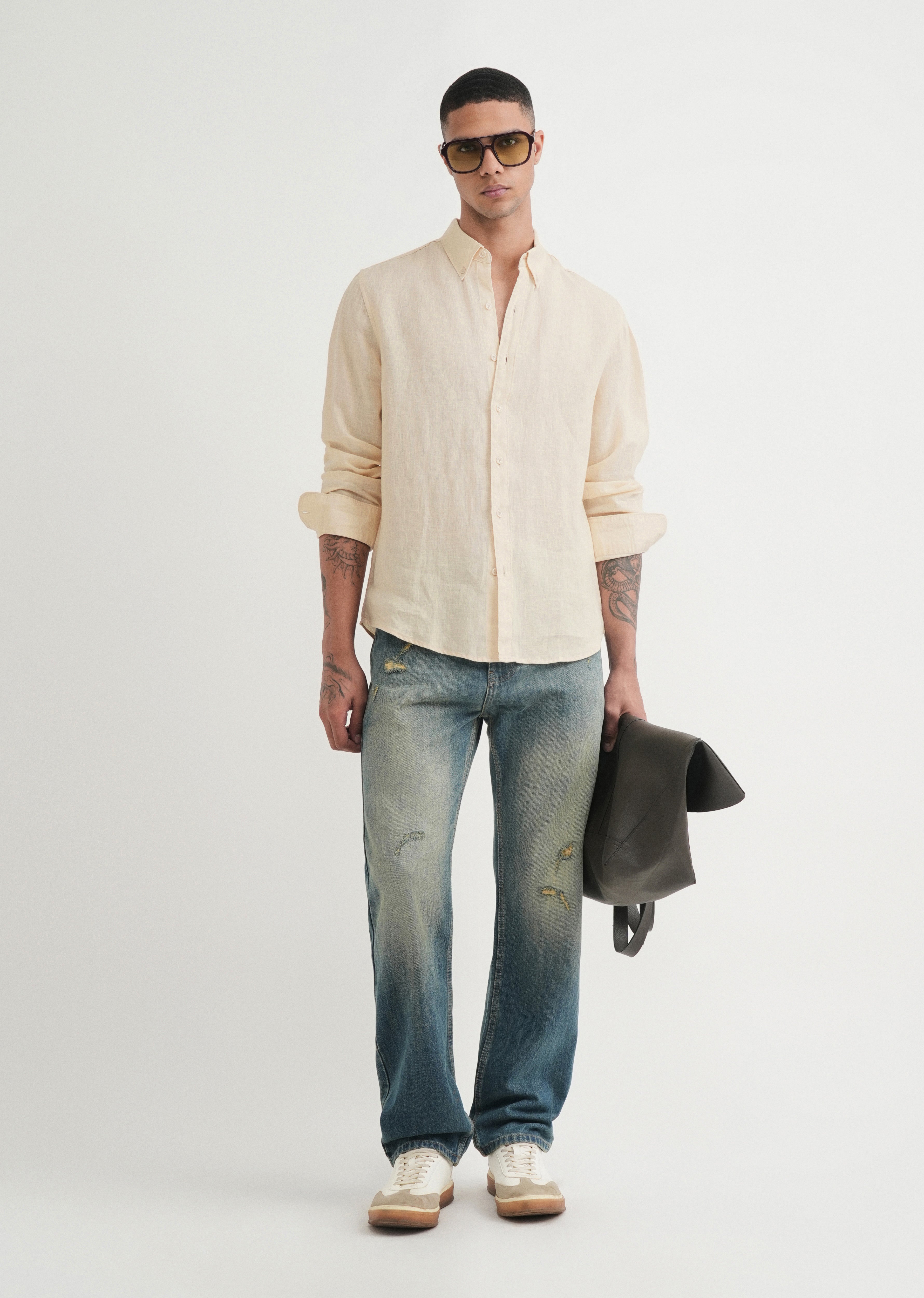 100% Pure Linen Cream Shirt