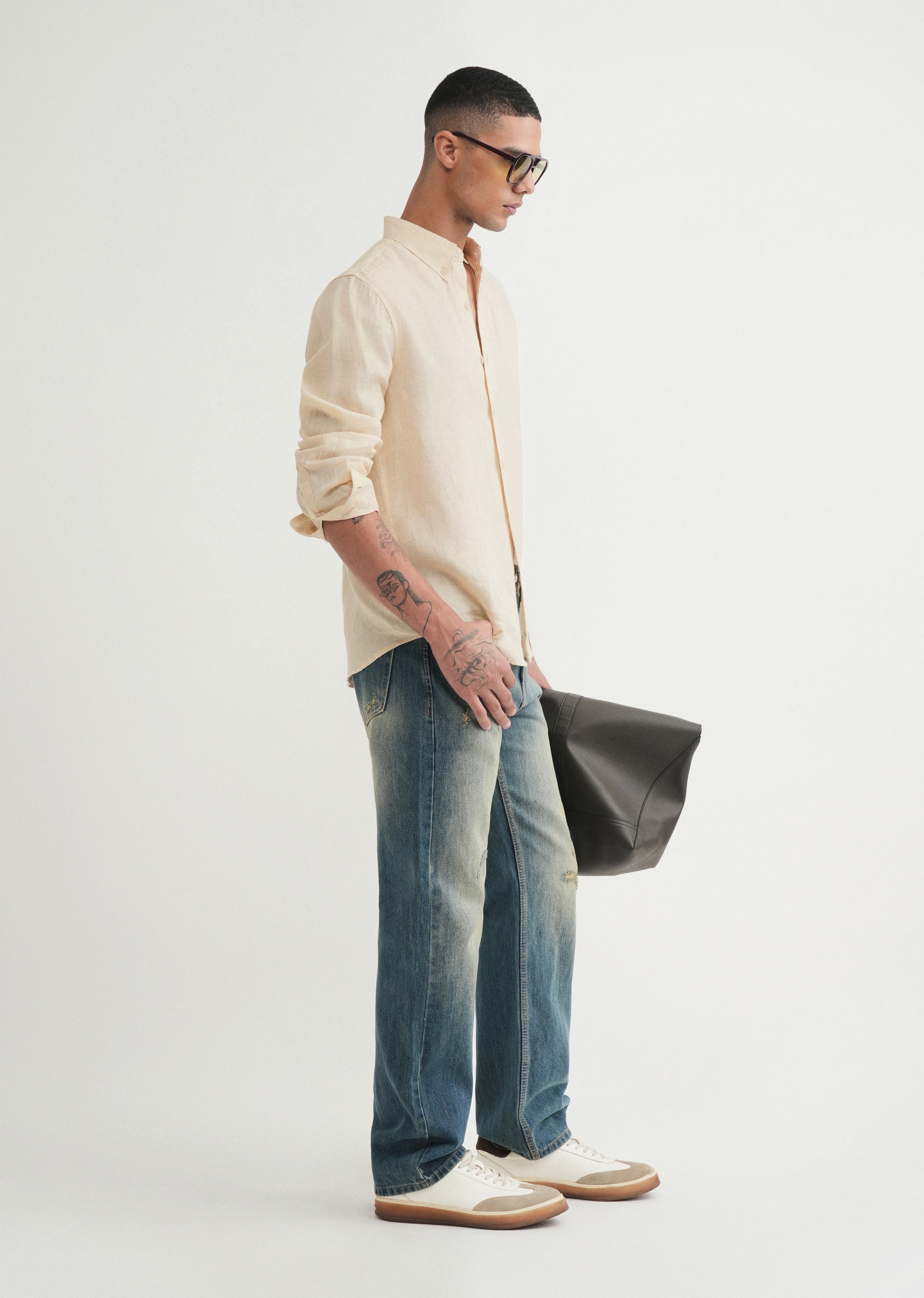 100% Pure Linen Cream Shirt