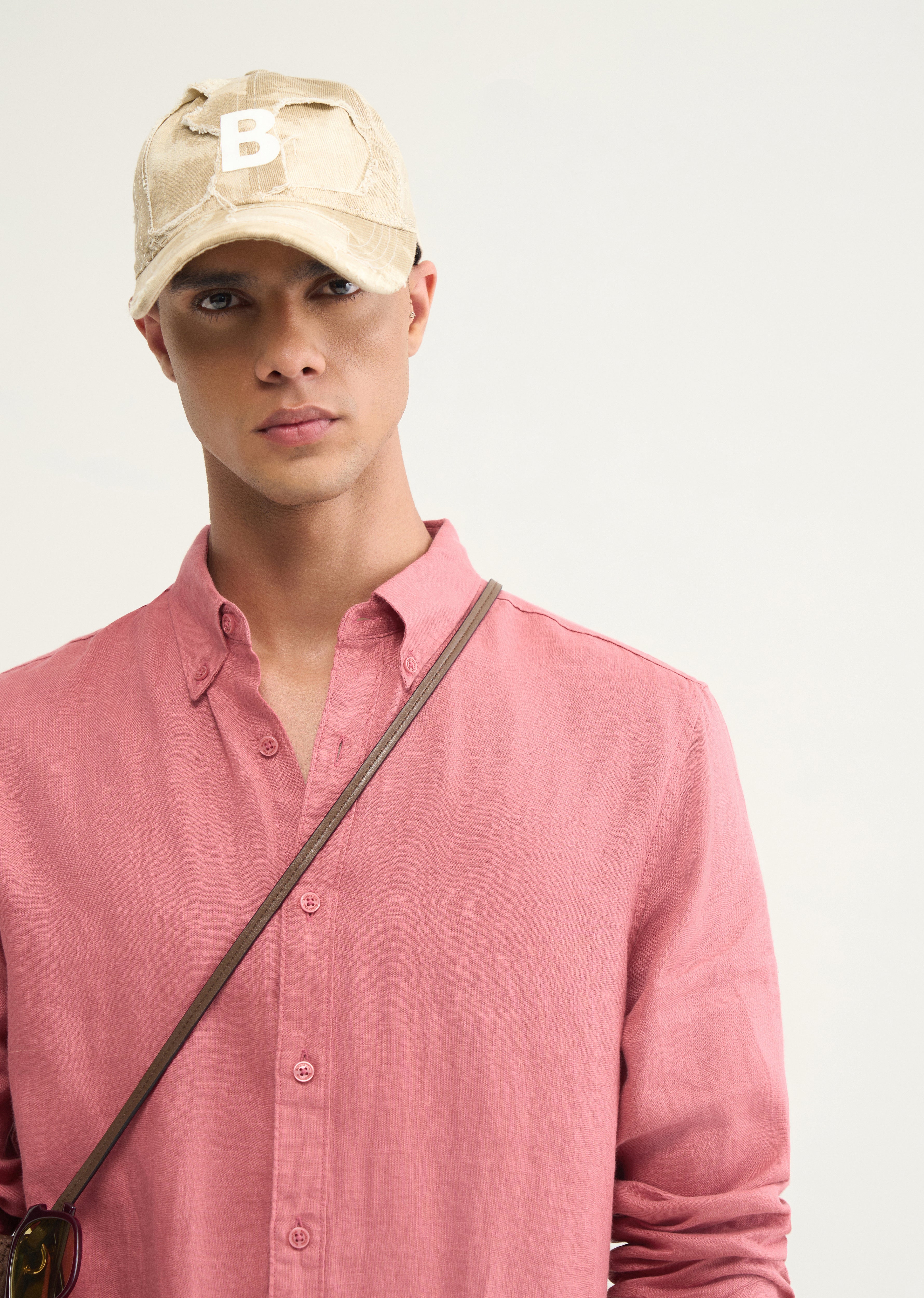 100% Pure Linen Crimson Pink Shirt