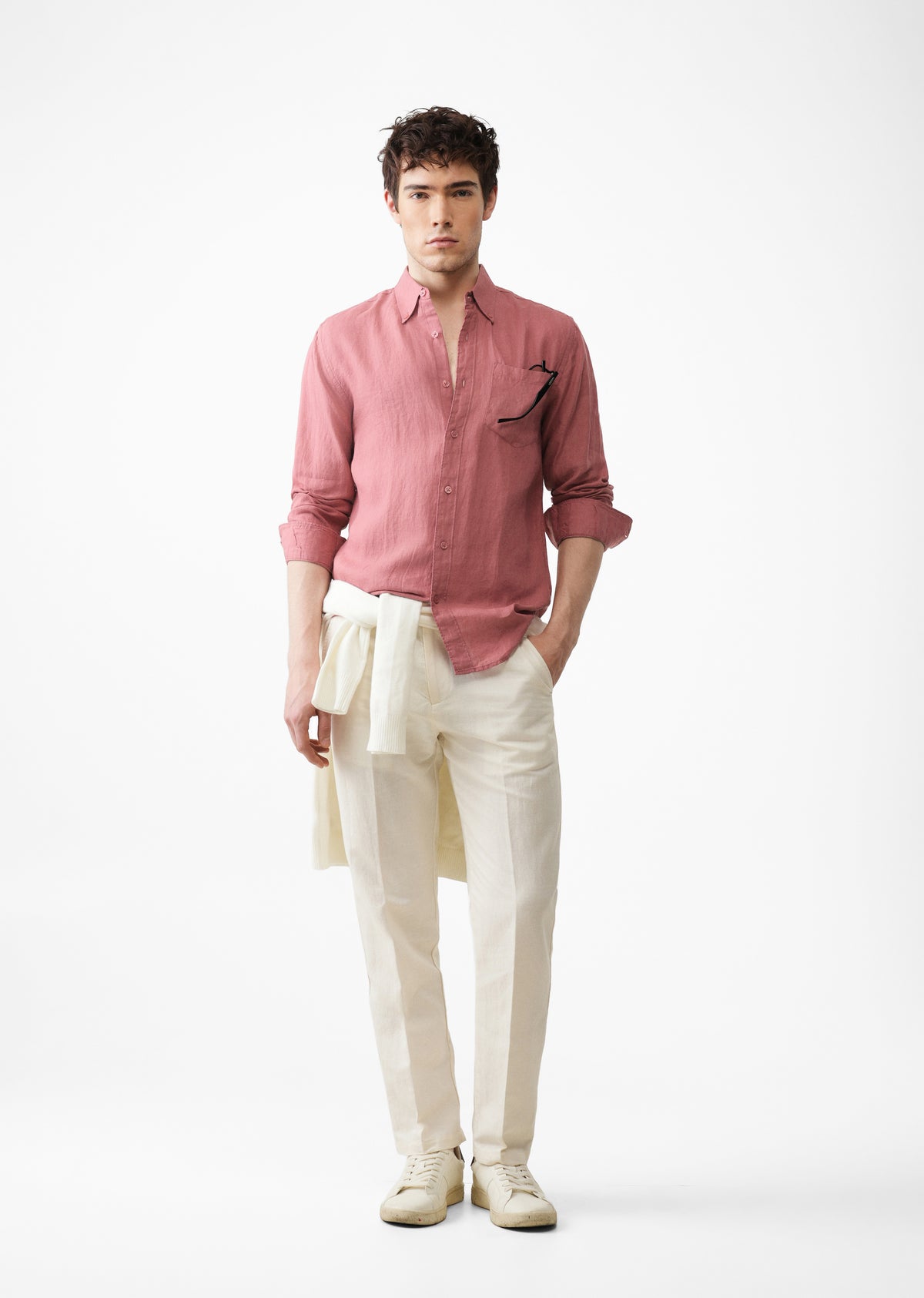 100% Pure Crimson Linen Shirt
