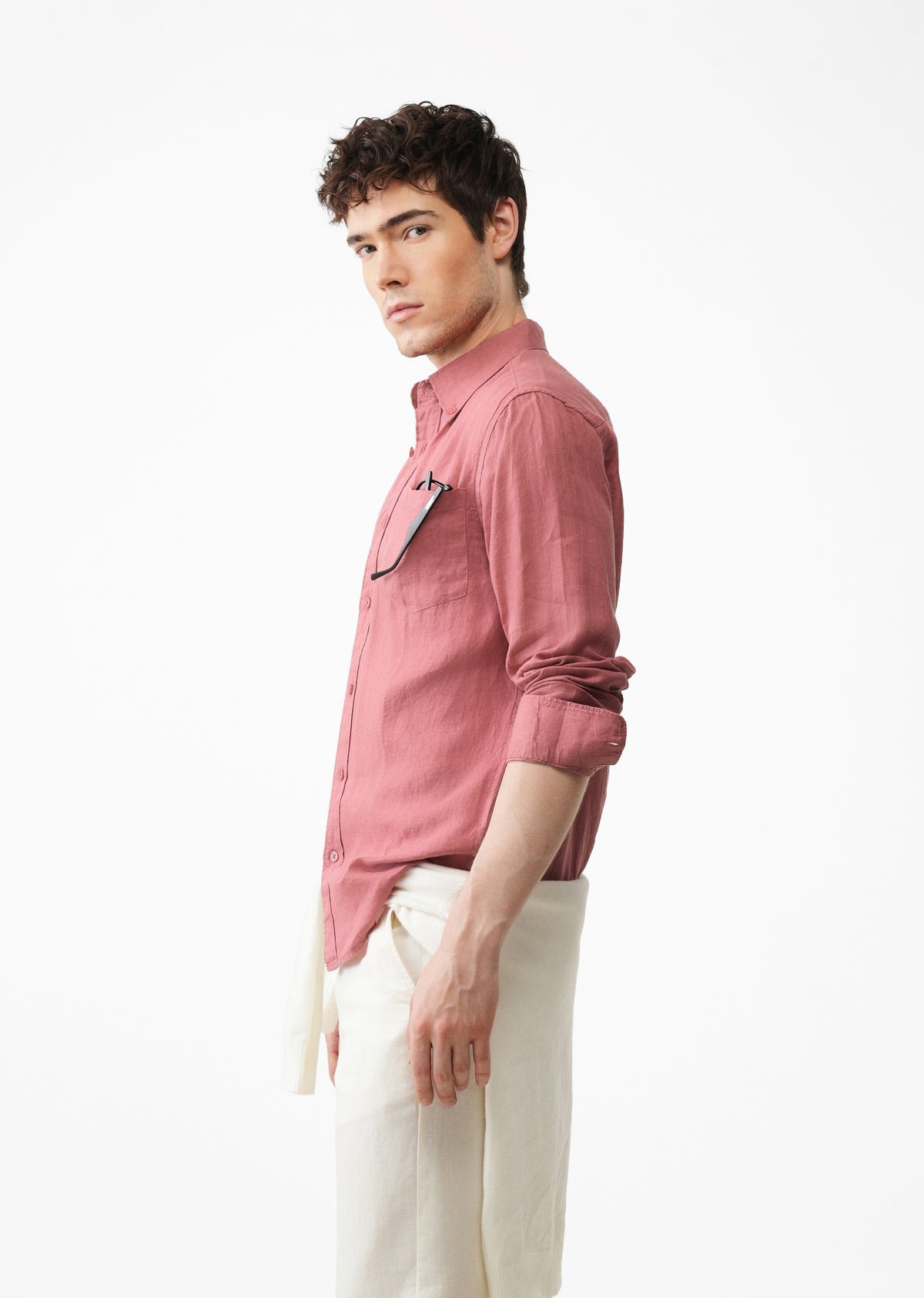 100% Pure Crimson Linen Shirt