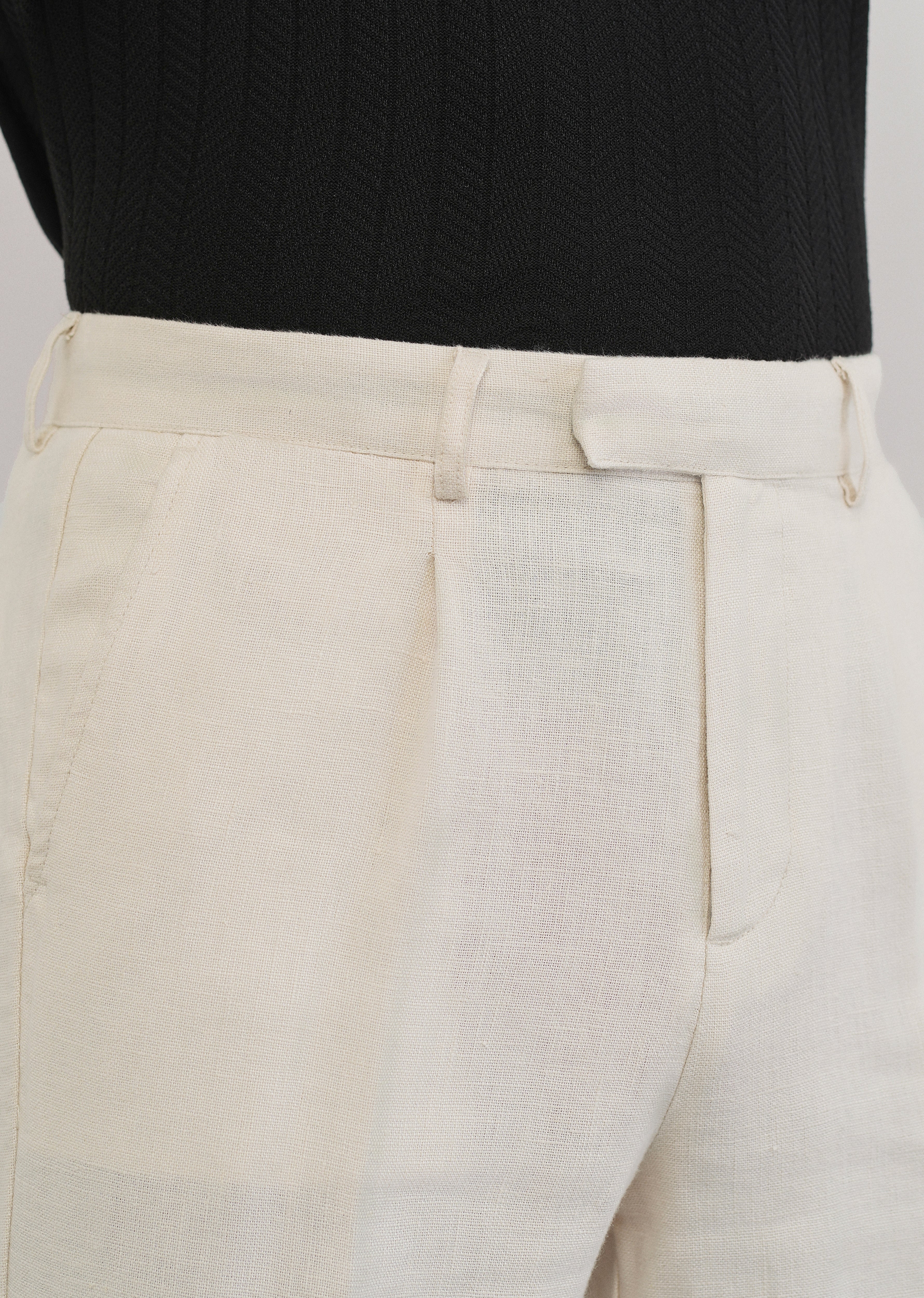 100% Pure Linen Ivory Pant