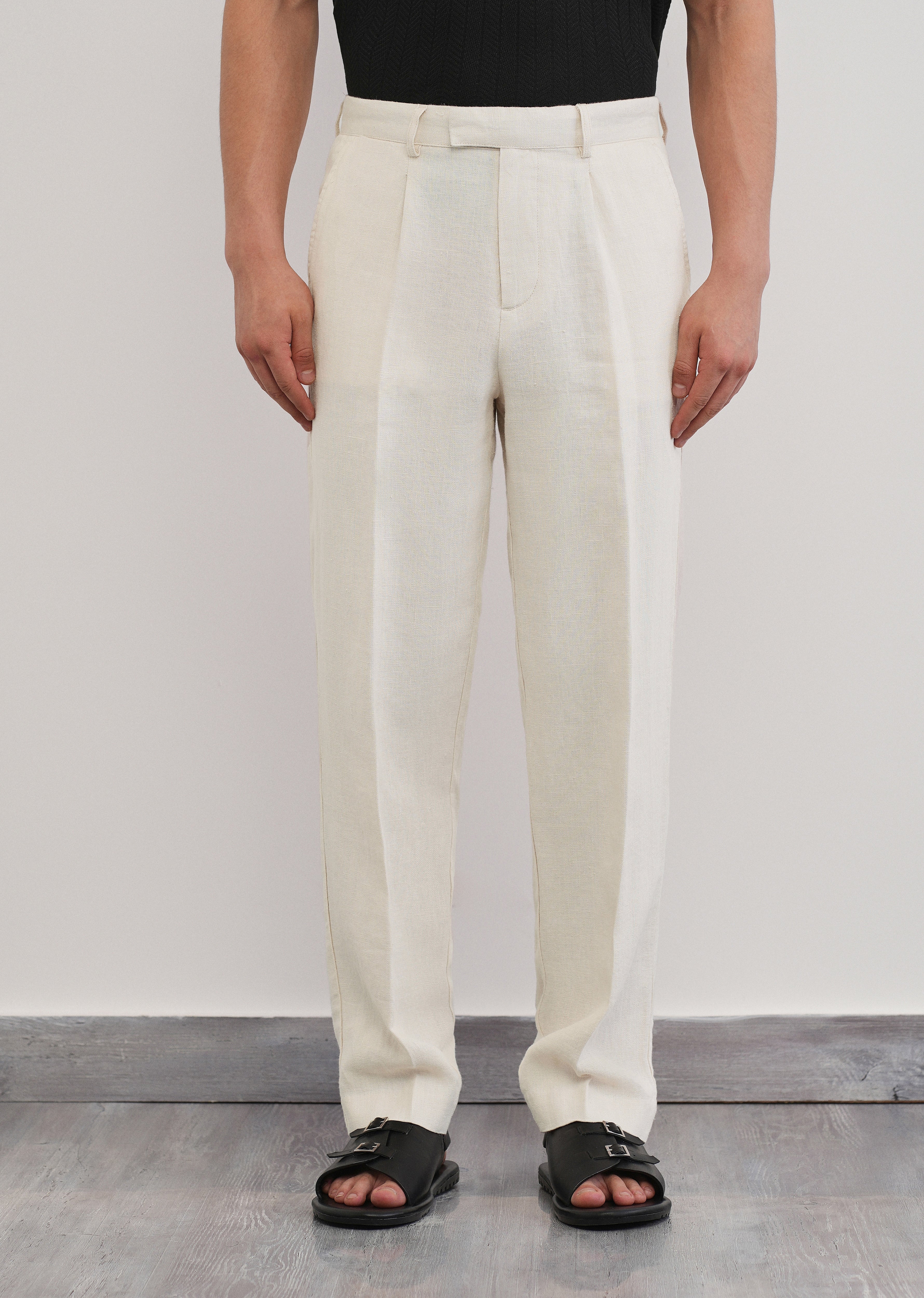 100% Pure Linen Ivory Pant