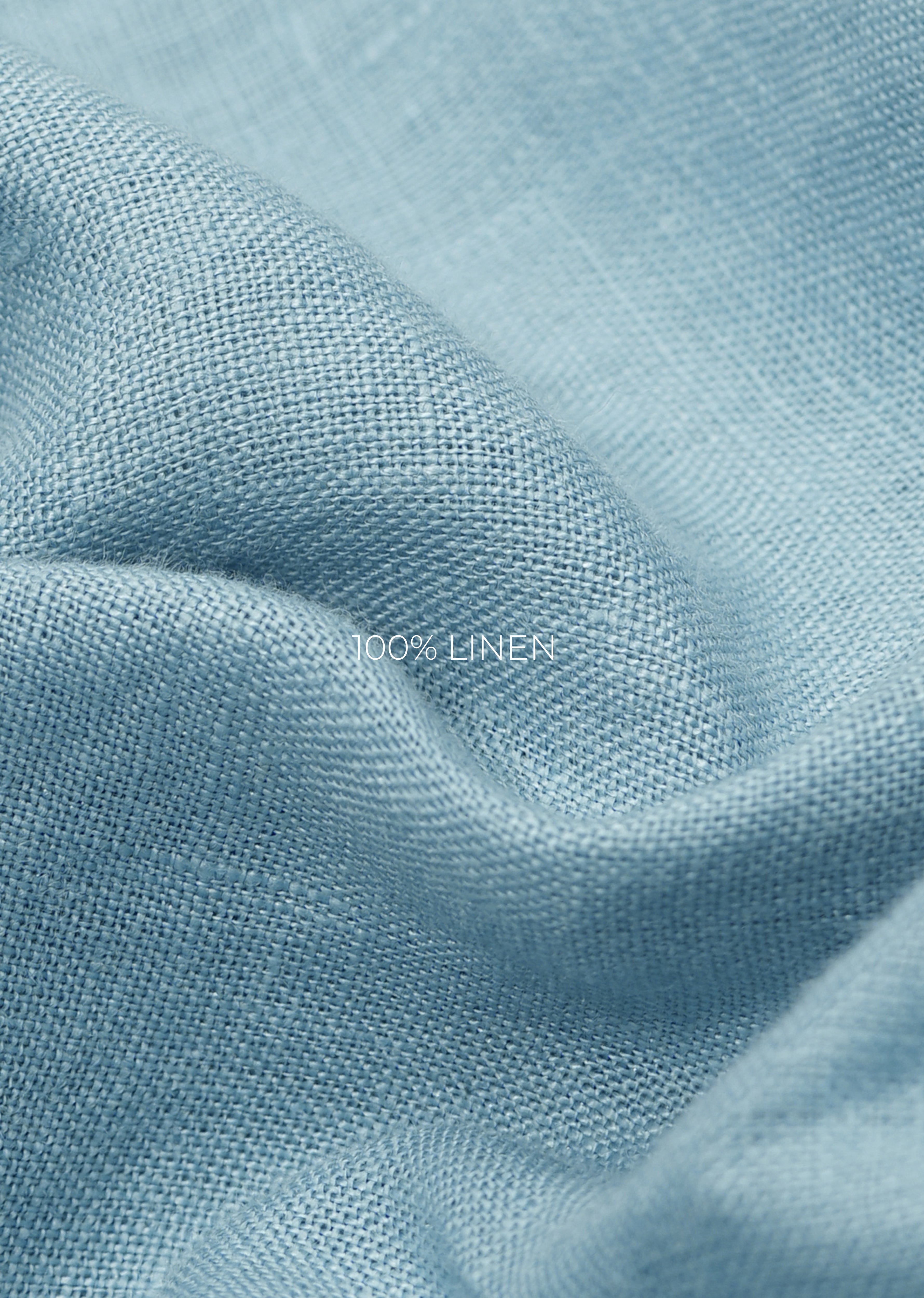 100% Pure Linen Powder Blue Shirt
