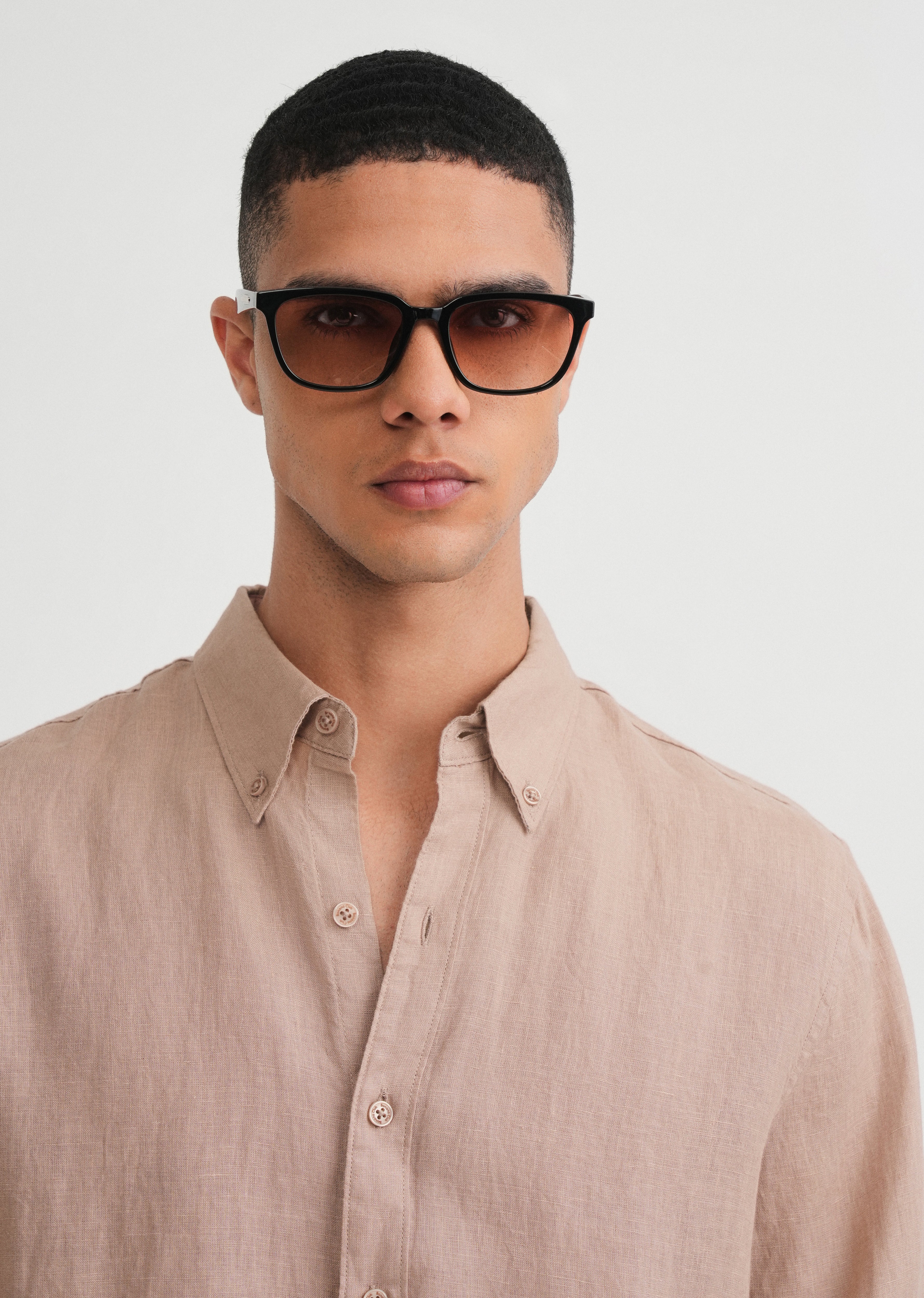 100% Pure Linen Sand Beige Shirt