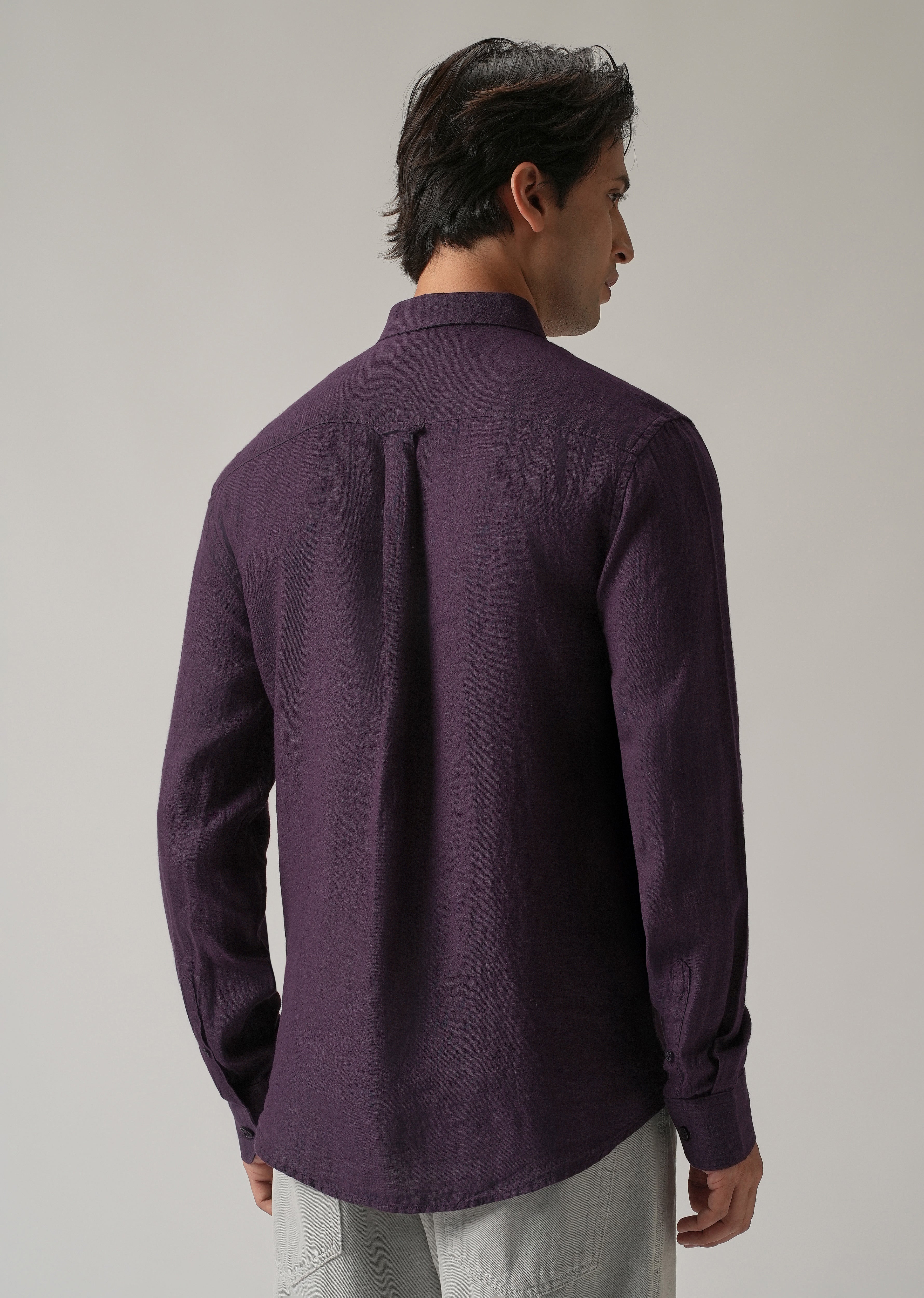 100% Pure Violet Linen Shirt