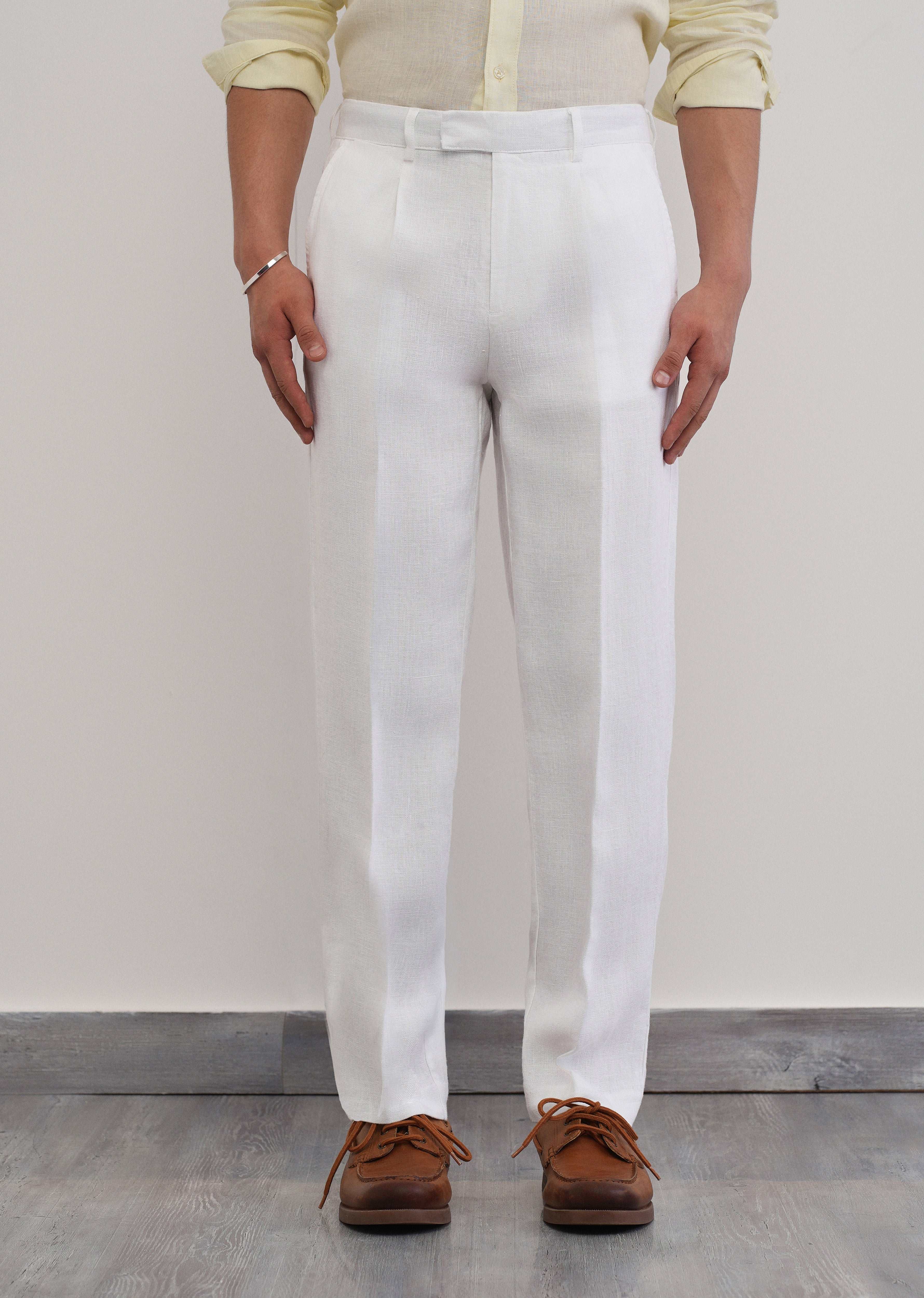 100% Pure Linen White Pant