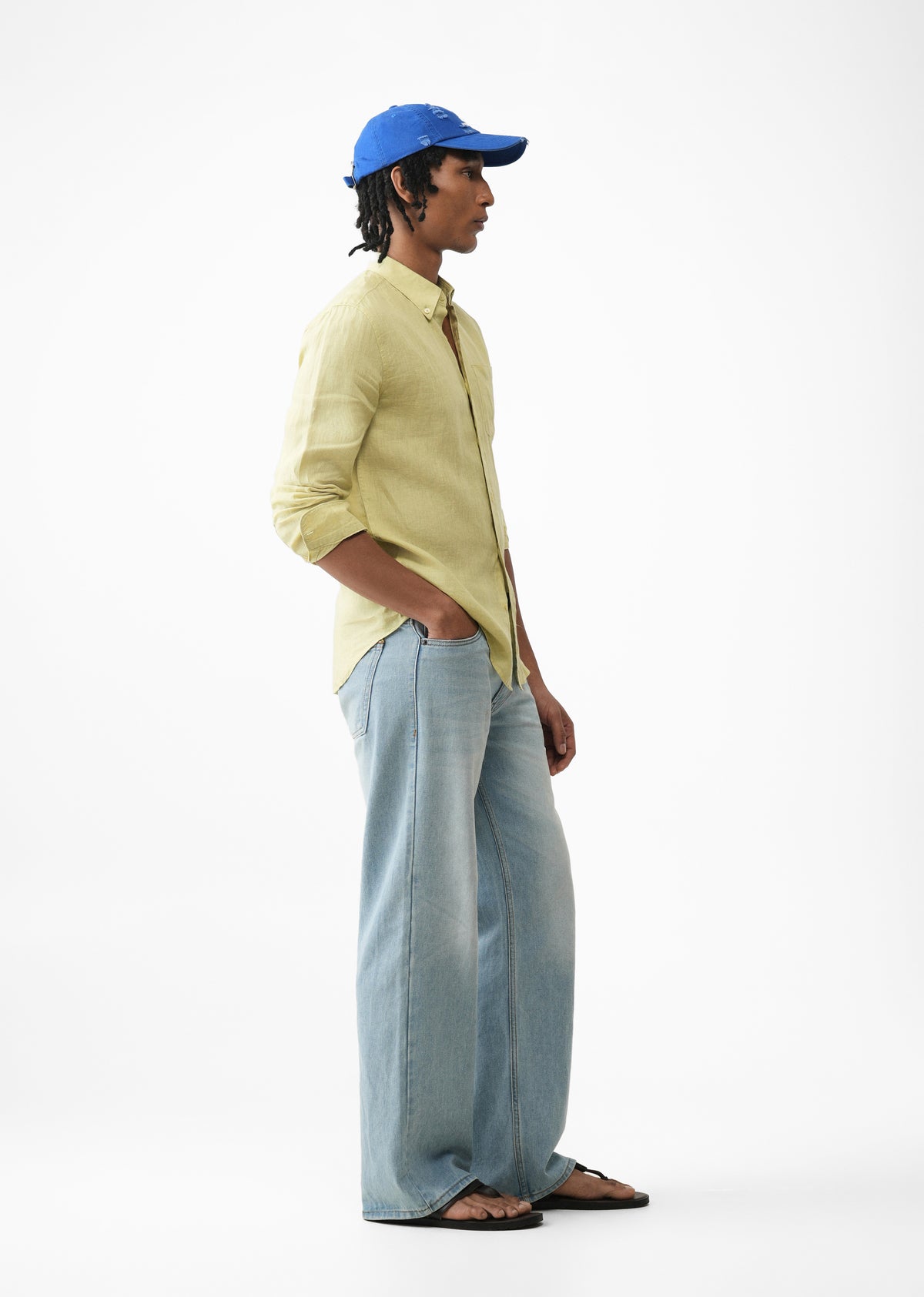 Light Lemon Yellow 100% Linen Shirt