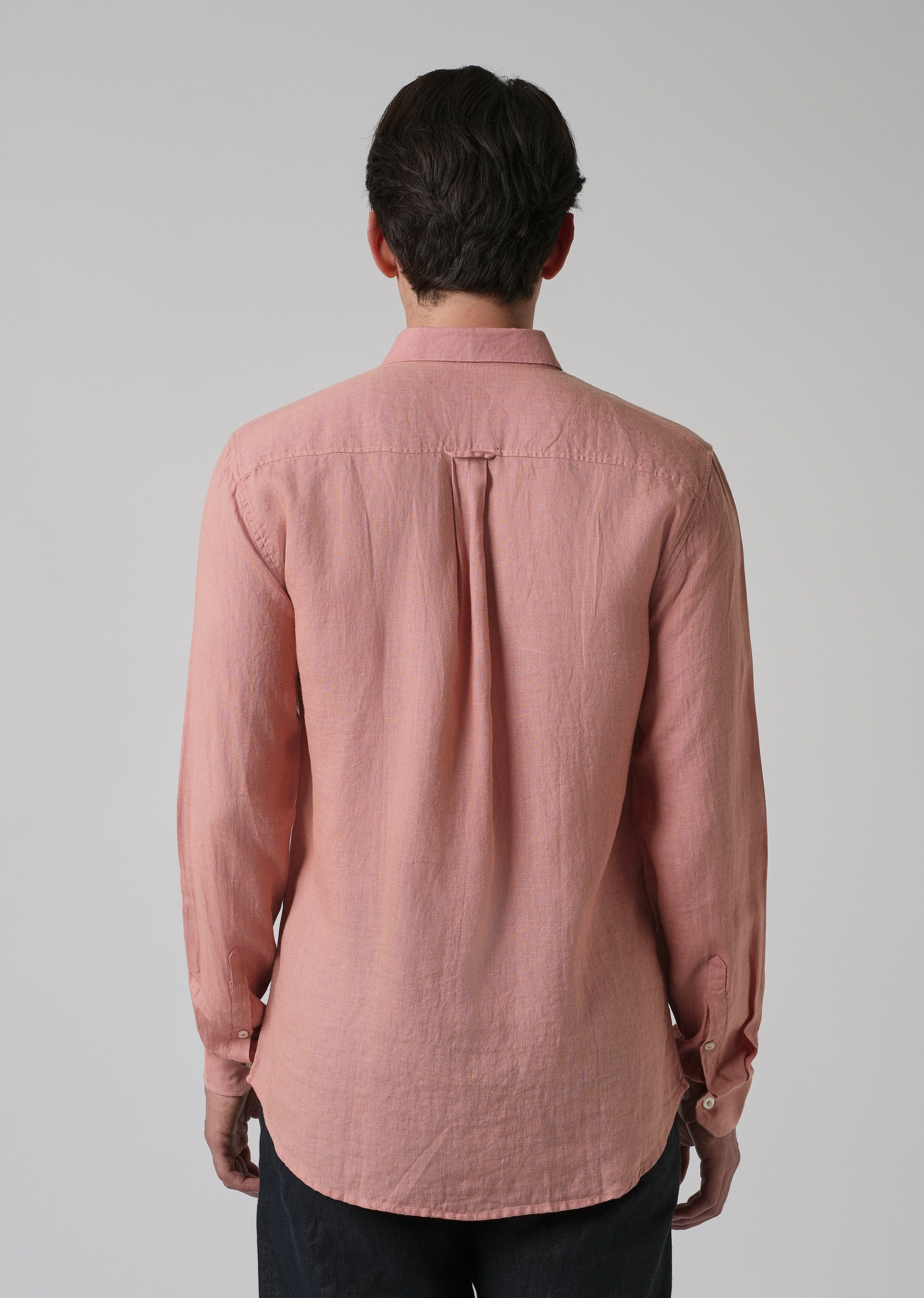 100% Pure Pastel Peach Linen Shirt