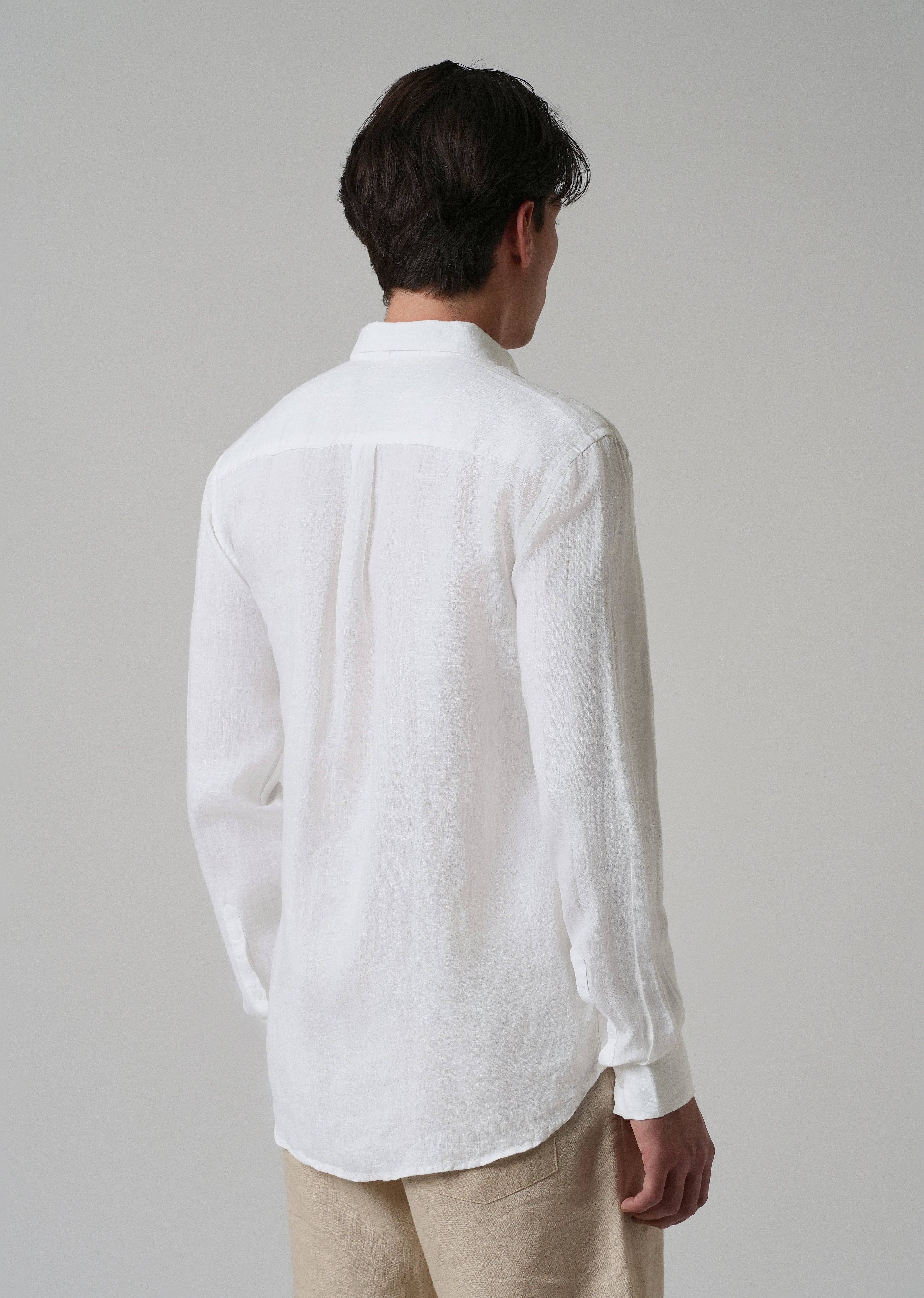 100% Pure Talc White Linen Shirt