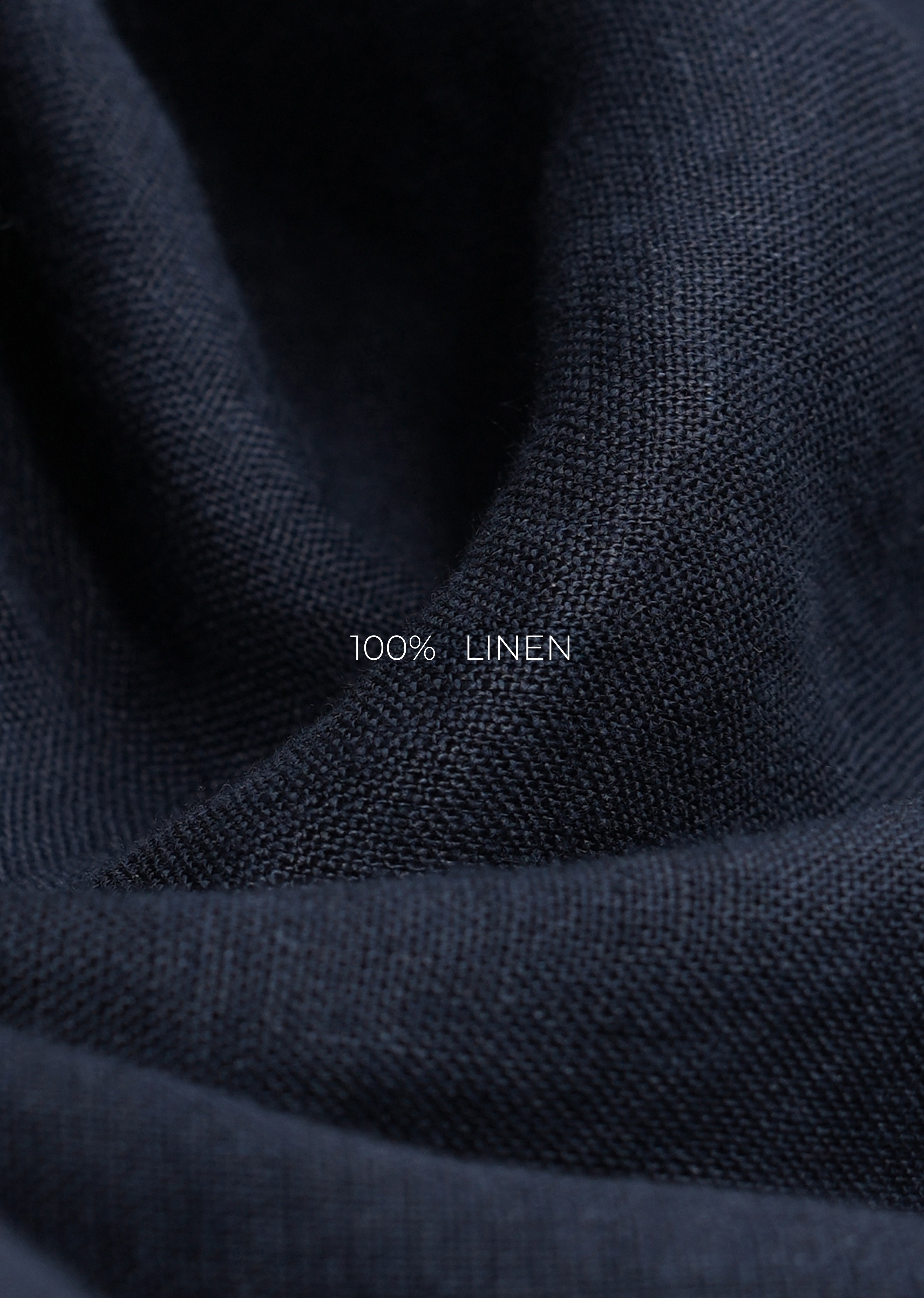 100% Pure Linen Navy Blue Shirt