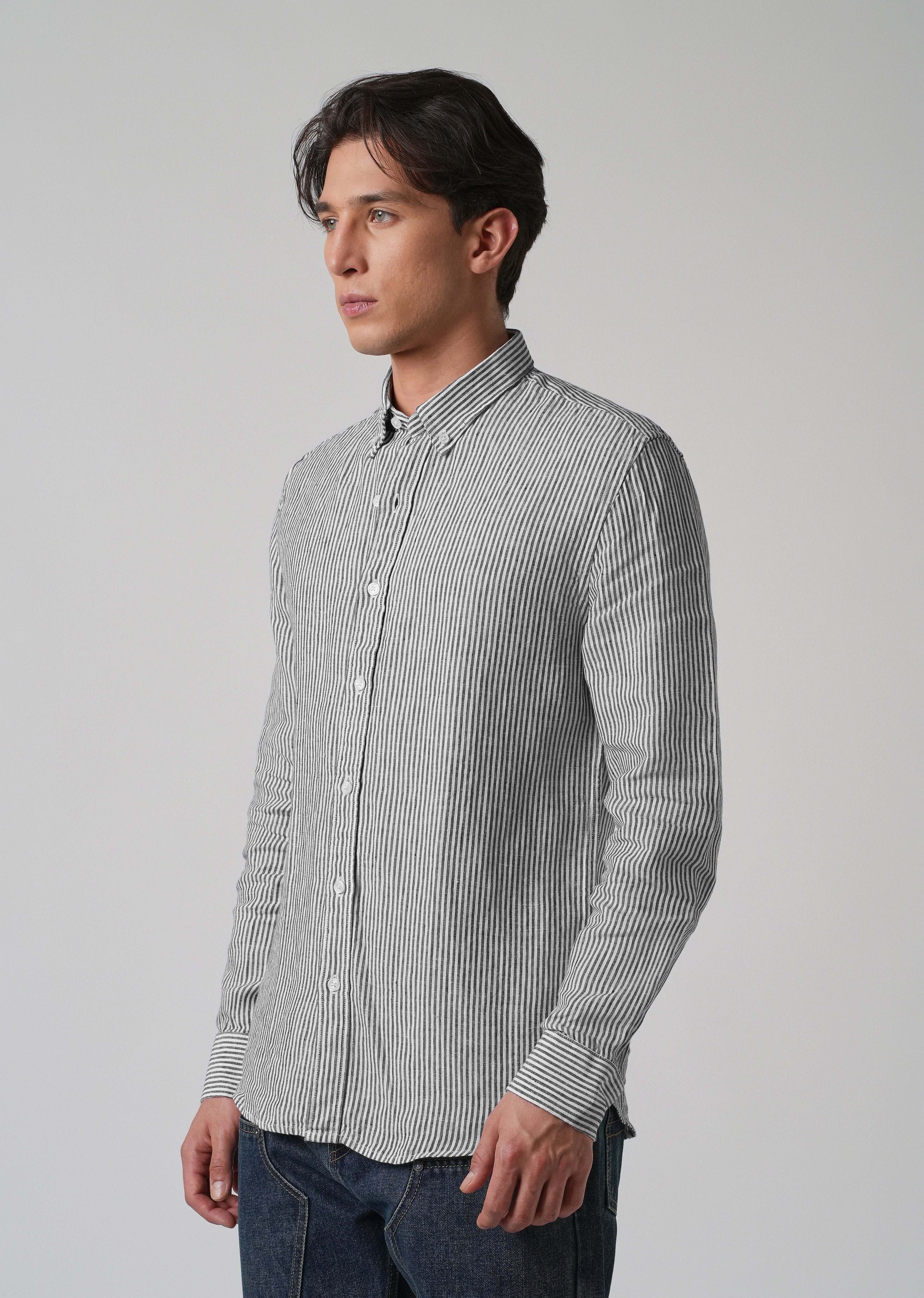 100% Pure Irish Pin Stripe Linen Shirt