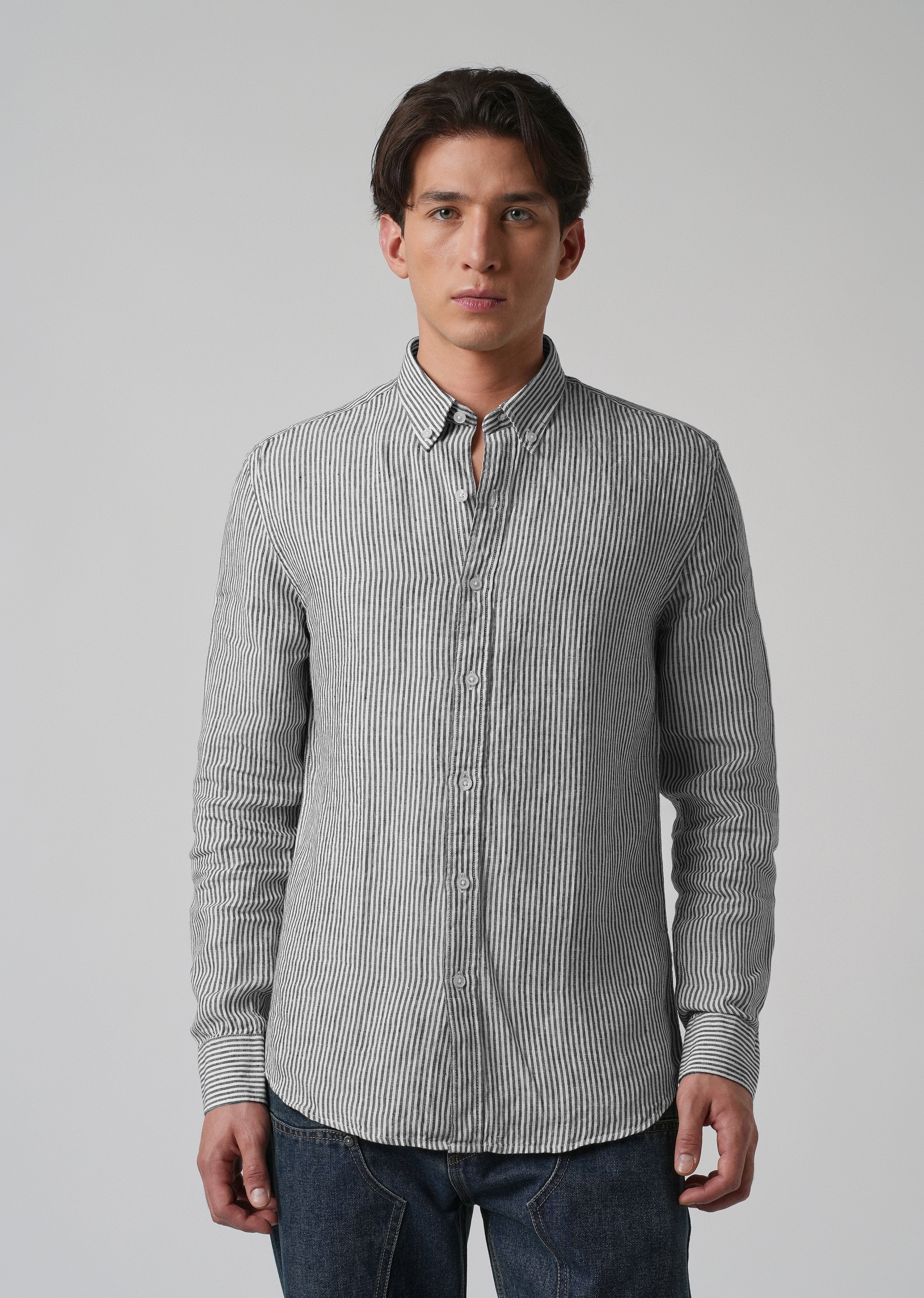 100% Pure Irish Pin Stripe Linen Shirt