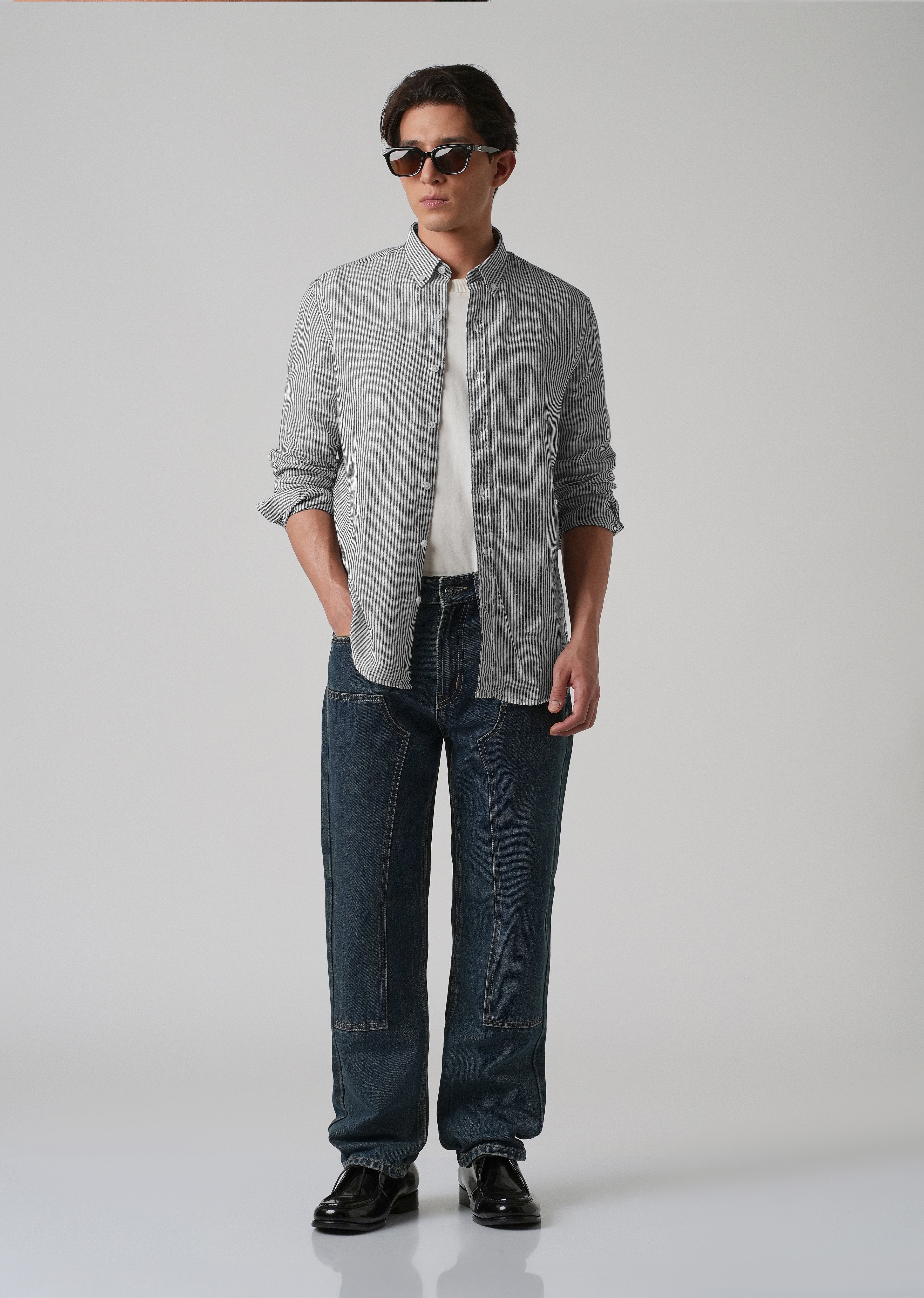 100% Pure Irish Pin Stripe Linen Shirt