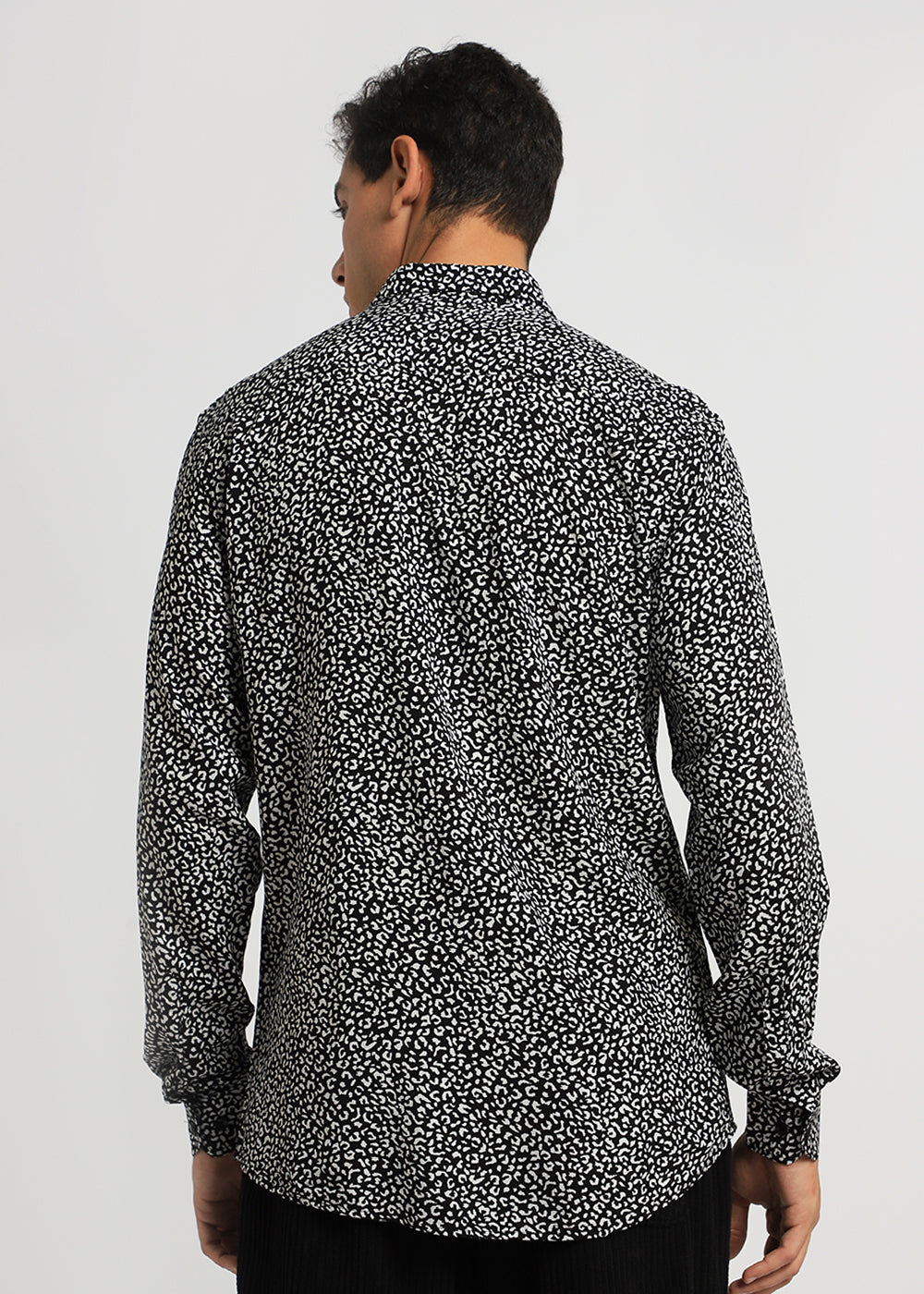 White Panthera Print Full sleeve shirt