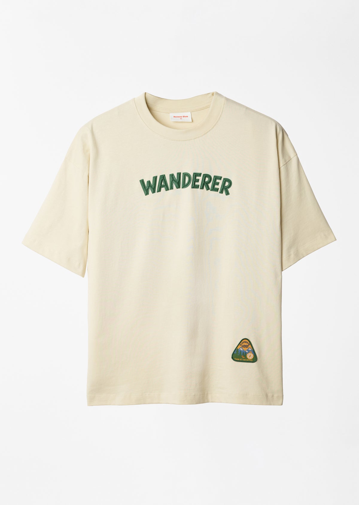 Cream Wanderer Textured Graphic T-shirt