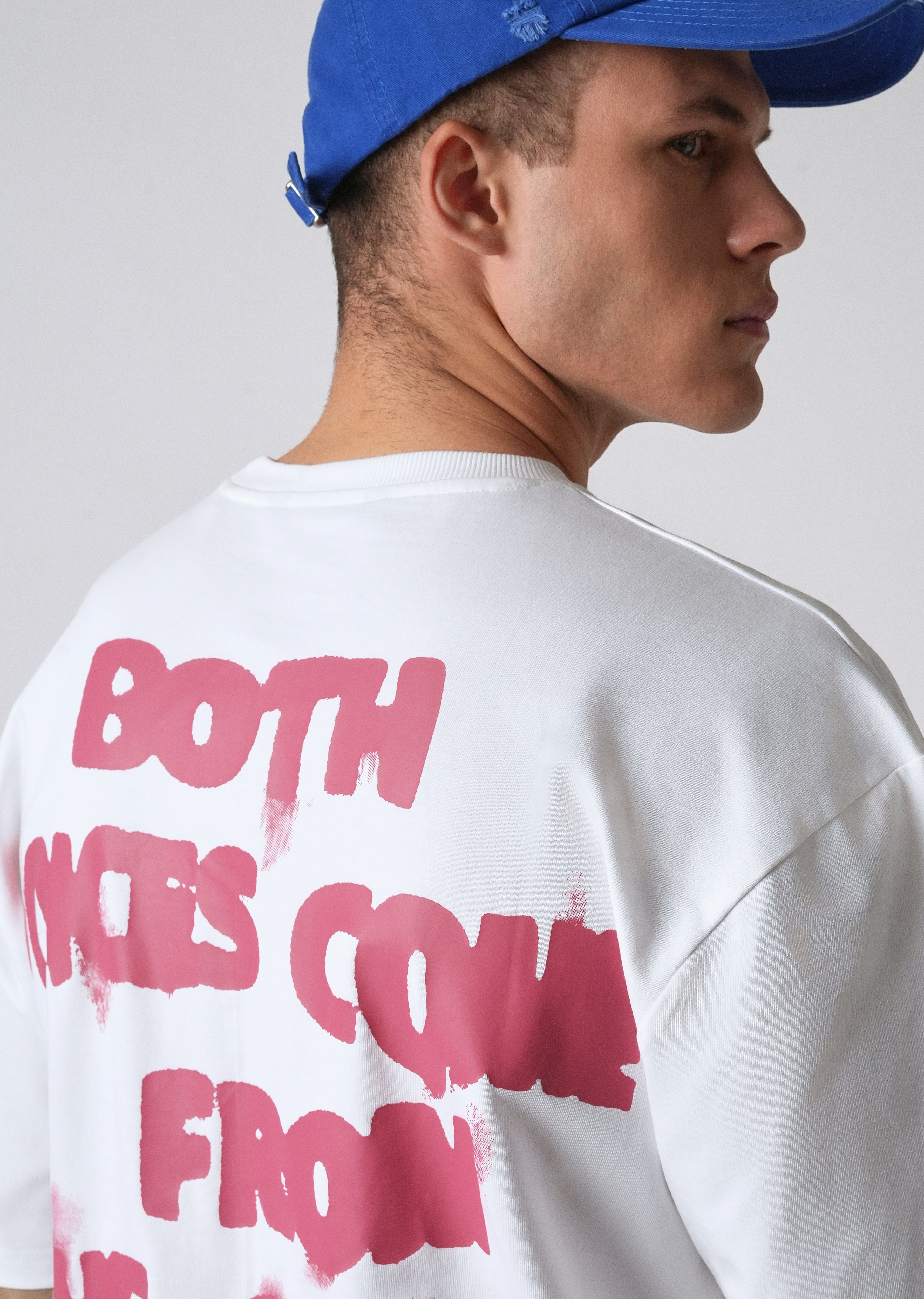 Typography White Oversized T-shirt