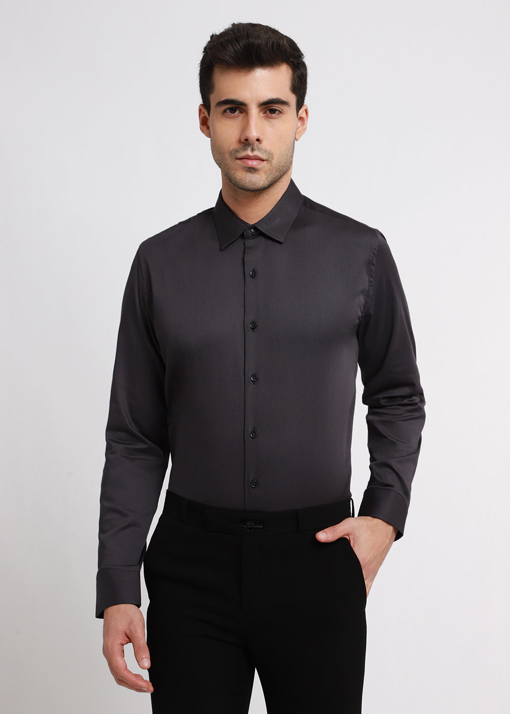 Quarry Gray Satin Shirt