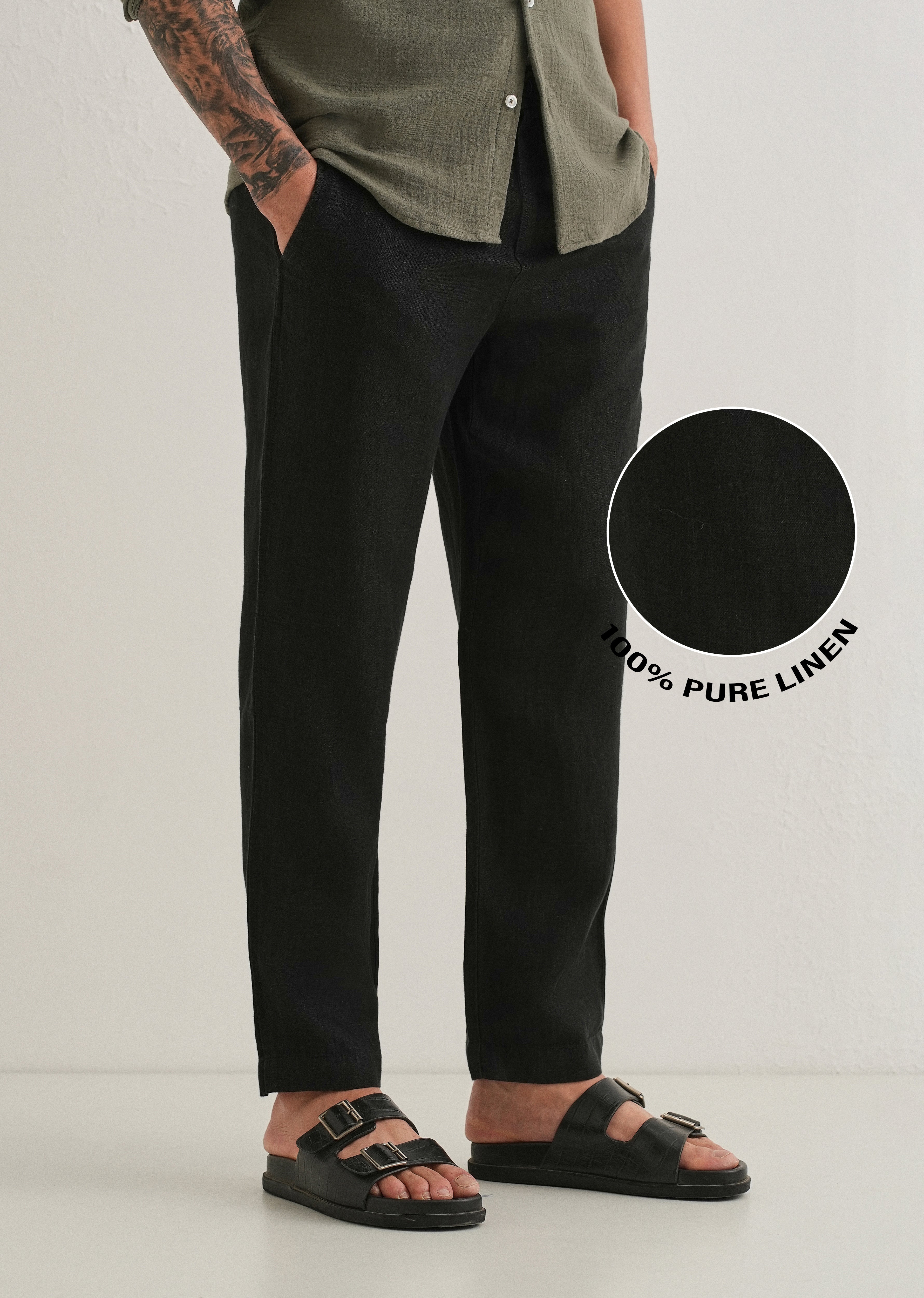 Cosmic Black Linen Pant