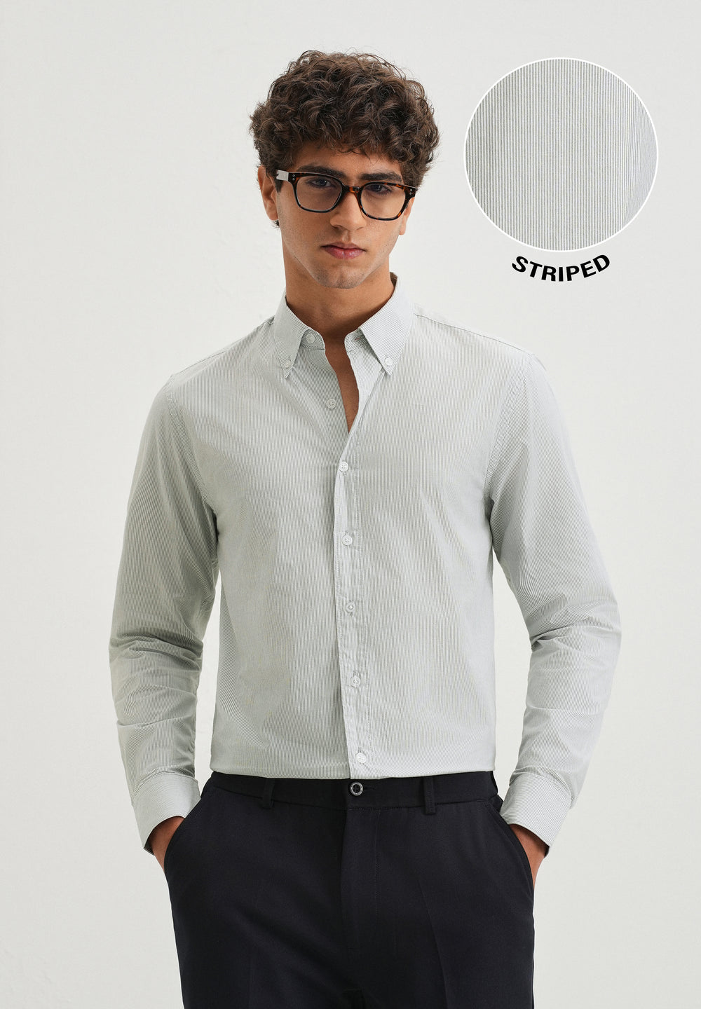 Sapphire Blue Pin Striped Shirt