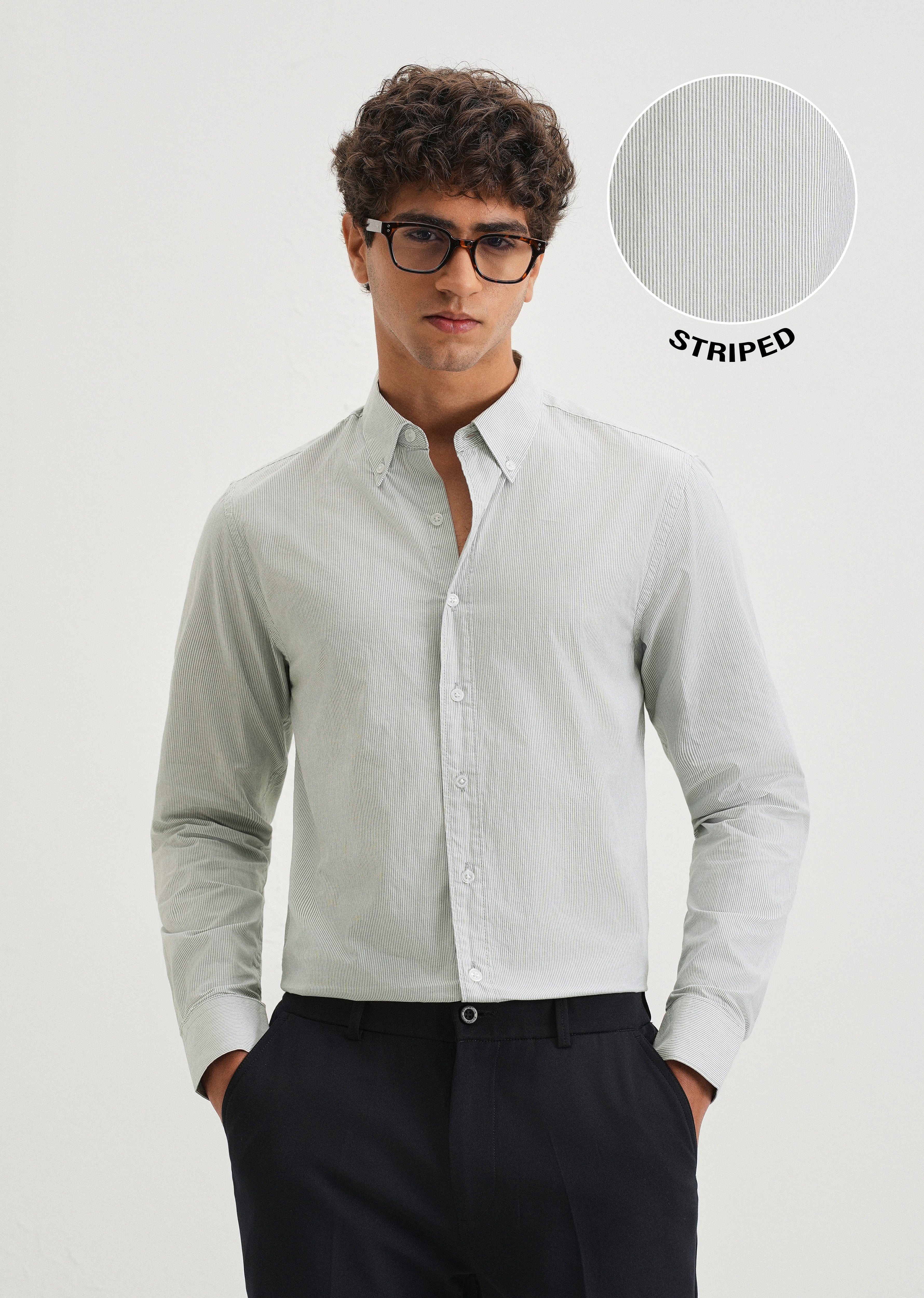 Sapphire Blue Pin Striped Shirt