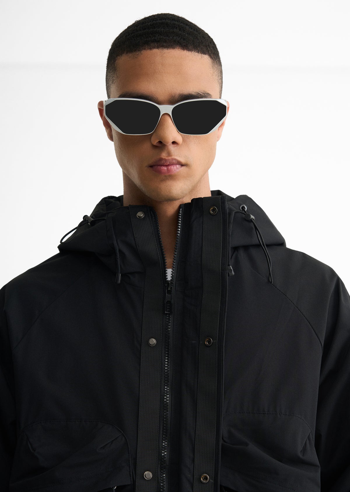 Black Hooded Utility Jacket