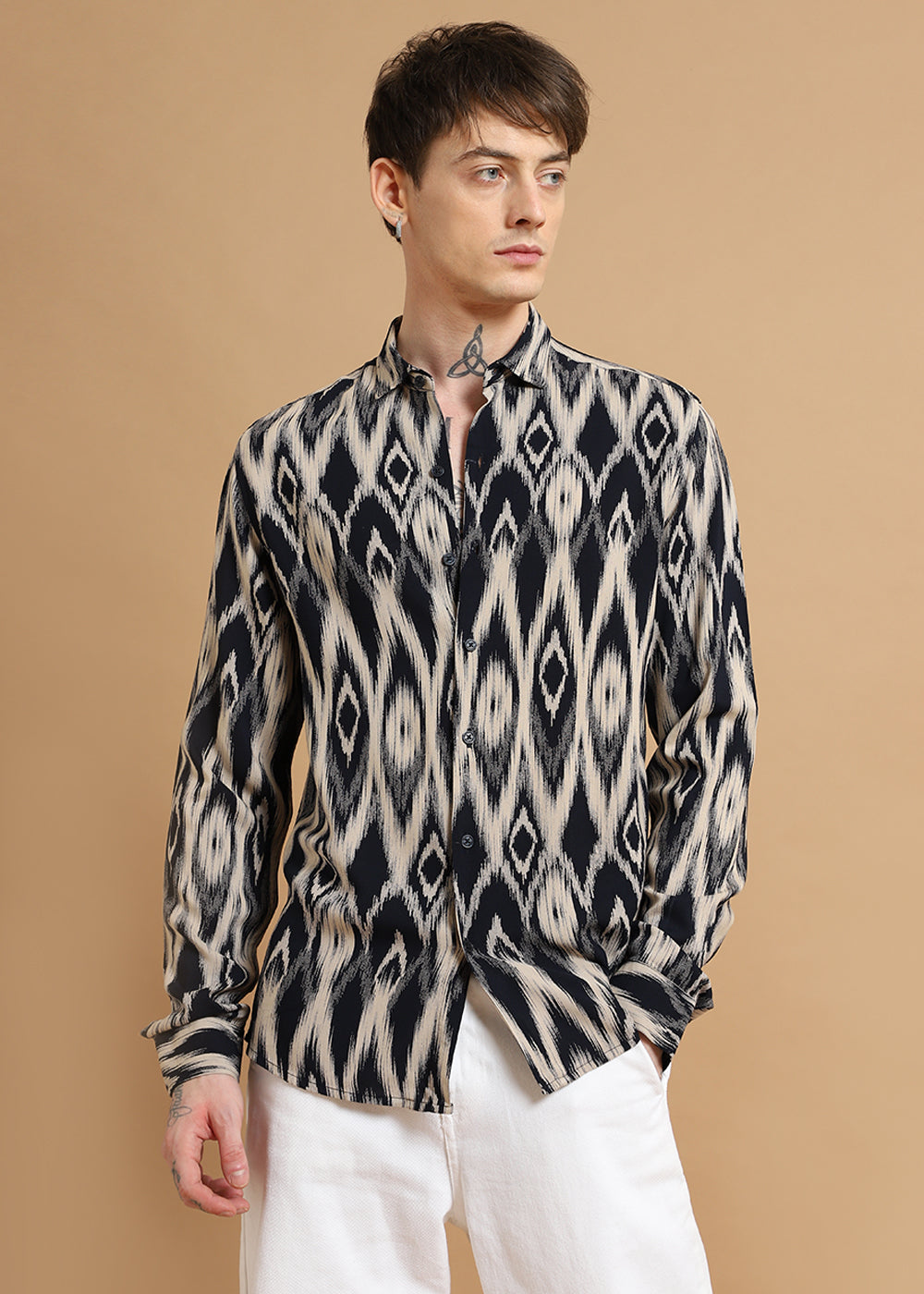 Ikat Black Feather Shirt
