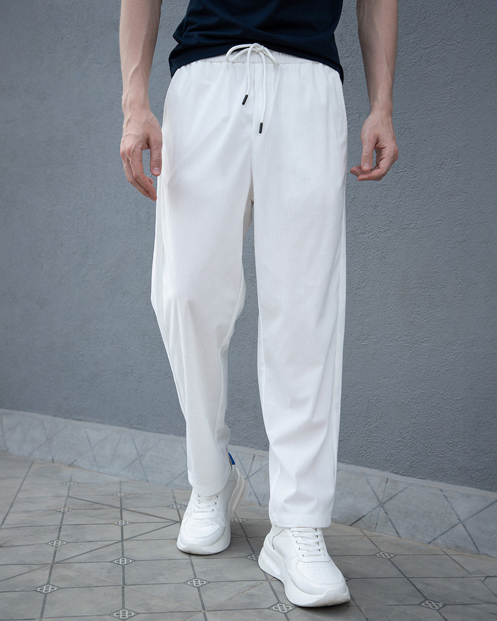 Ice White Corduroy Pant