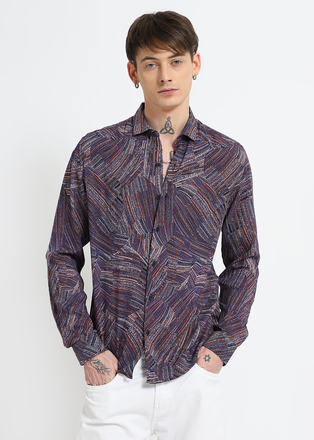 Serene Strokes Violet Feather Shirt